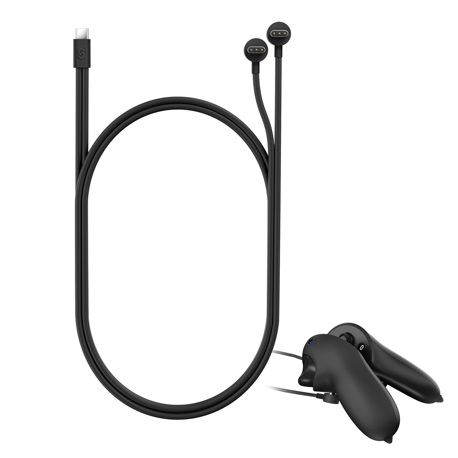 2-in-1 Charging Cable for Meta Quest Pro Controllers | Durable & Safe Dual USB-C Cable | Fast Simultaneous Charging | Compatible with Quest Pro Accessories & Protective Cases | Perfect for VR Gaming & Travel Charging