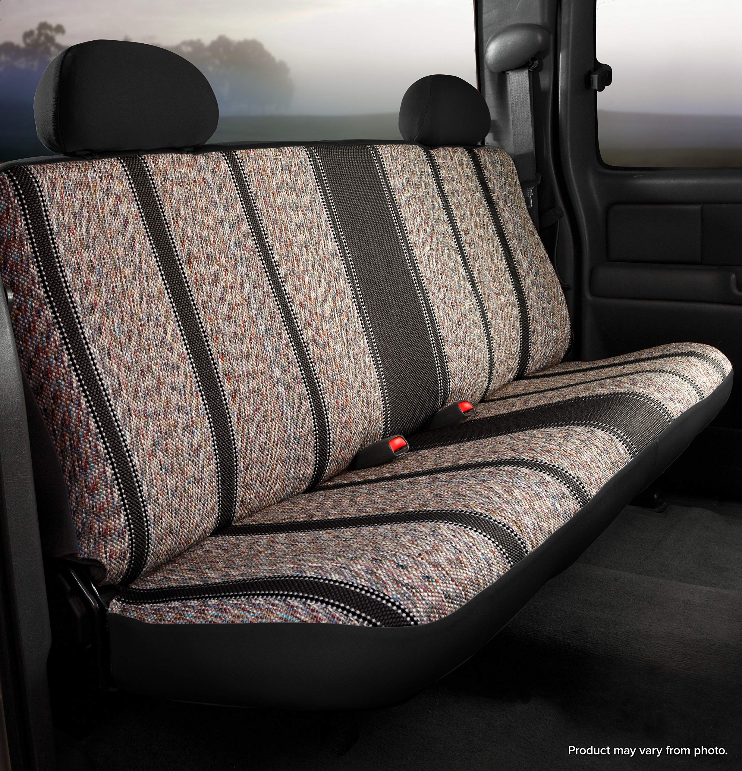 FIA TR42-7 Black Custom Fit Rear Seat Cover Bench Seat - Saddle Blanket Style (Black/Brown) | Durable & Non-Slip Protection for Trucks, SUVs & Cars | Perfect for Pets, Spills & Outdoor Adventures