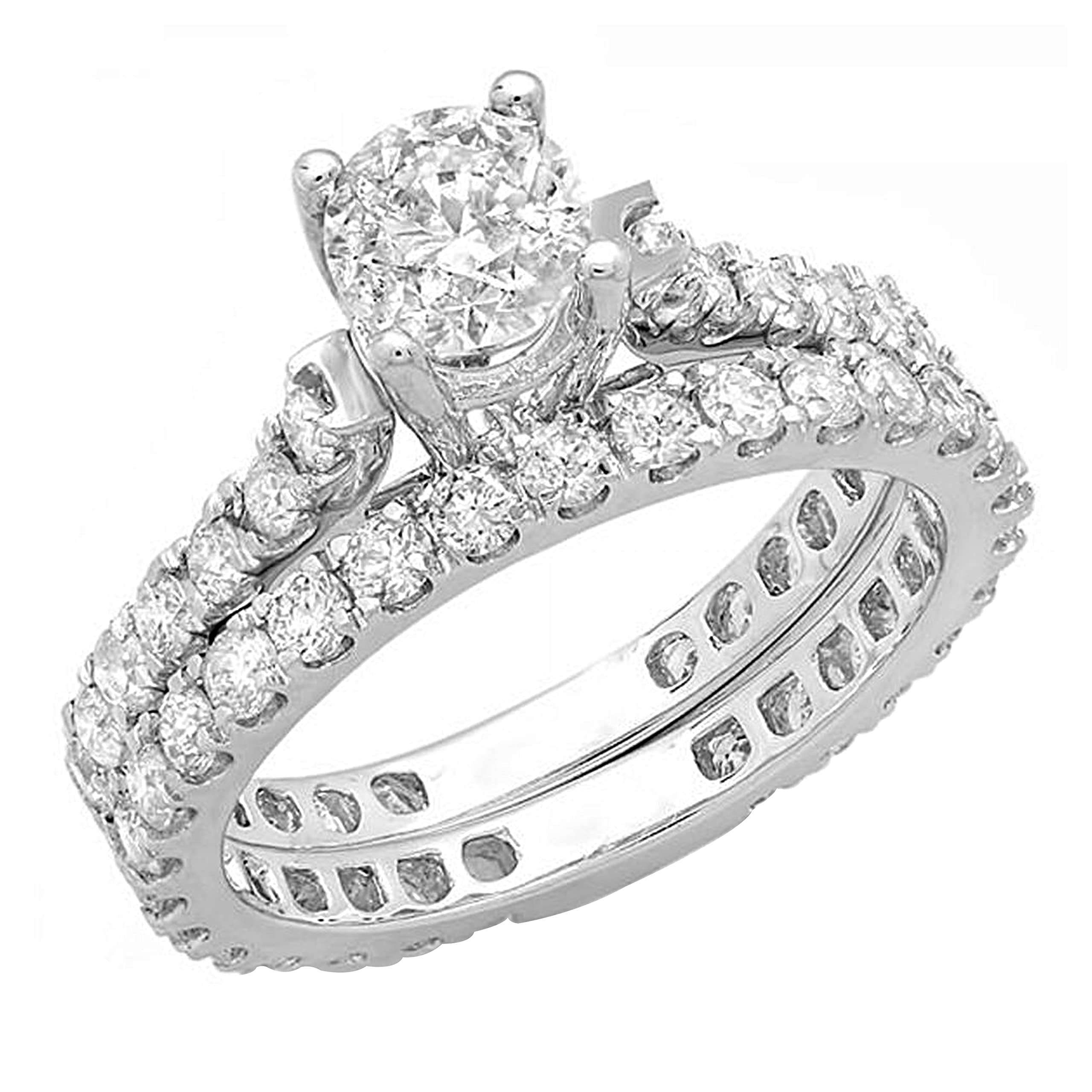 2.40 Carat Round White Diamond Engagement Ring Set in 14K Solid White Gold for Women – Perfect for Proposals, Weddings & Anniversaries