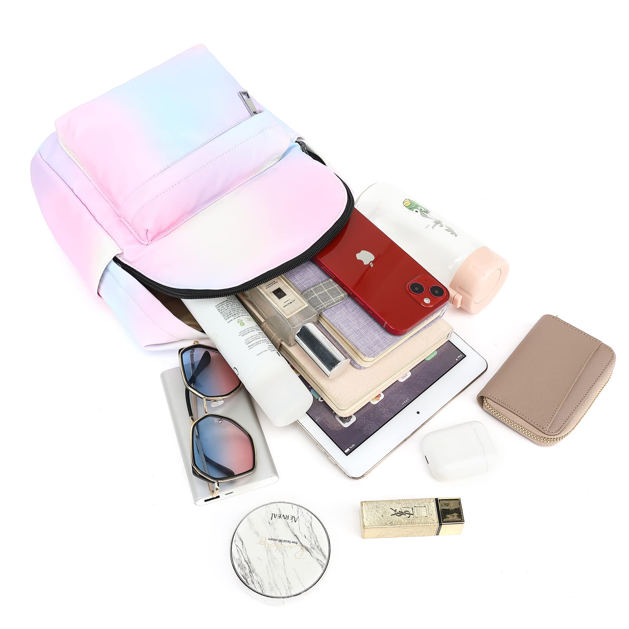 Mini Backpack for Women & Girls - Small Cute Backpack Purse for Teens Kids, School Travel, Hiking & Day Trips (Rainbow Color)