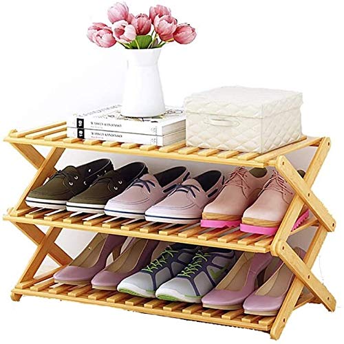 Wddwarmhome Foldable Bamboo Shoe Rack - 5-Tier Storage Organizer for Entryway, Closet & Home (70x31x42cm) | Space-Saving Shoe Shelf for Sneakers, Boots & Sandals | Easy Assembly Modern Design