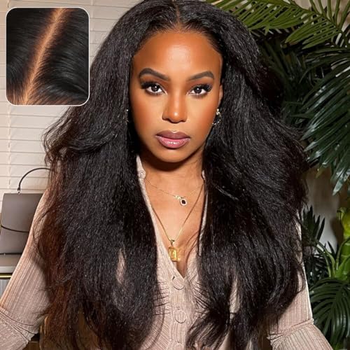 13x4 Pre everything yaki straight natural color wig