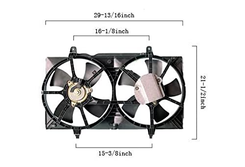 Replacement Dual Radiator and Condenser Fan Assembly for 2004-2009 Nissan Quest - OEM Quality Cooling System Part - Perfect for Summer Driving & Heavy Traffic Conditions