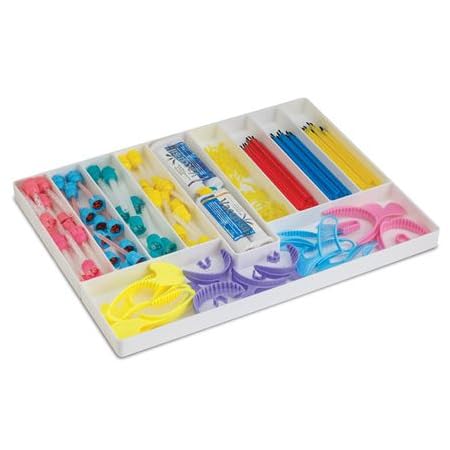 3-Section White Plastic Dental Drawer Organizer Tray for Medical & Dental Supplies - Perfect for Dental Carts and Clinic Organization