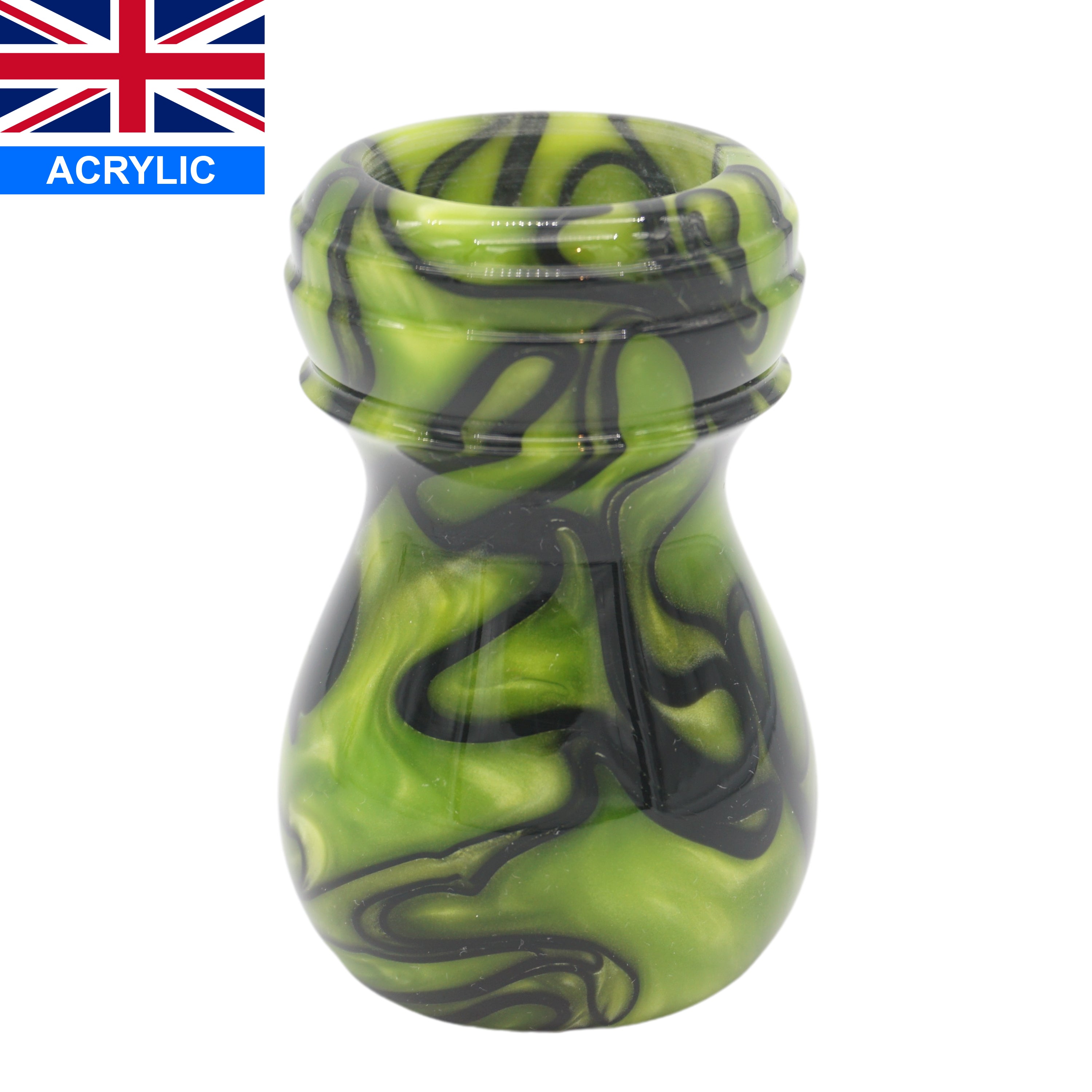 Premium Toxic Green Handcrafted Shaving Brush Handle for Wet Shaving - Fits 24mm & 26mm Knots - Perfect for Barber Shops, Grooming Kits & Luxury Shaving Gifts