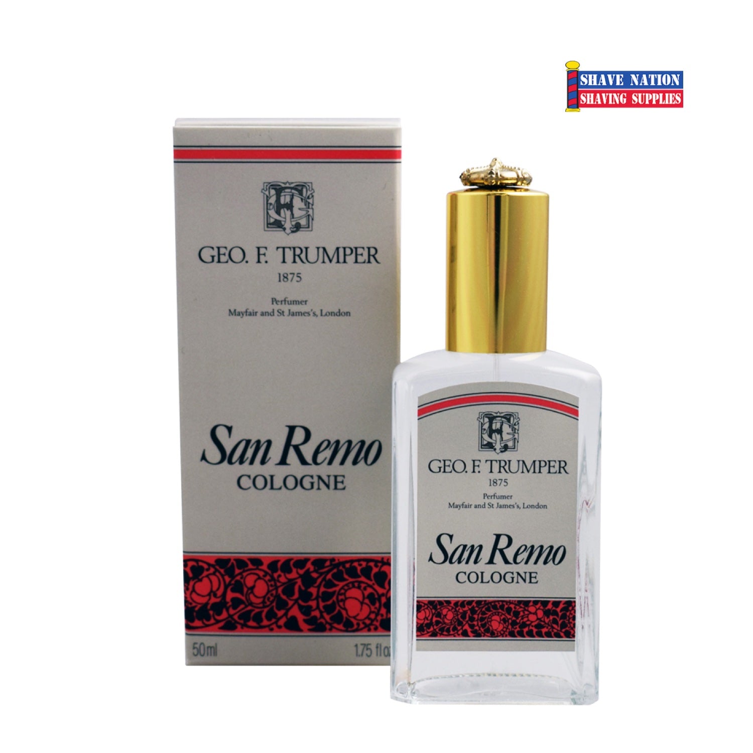 Geo F Trumper San Remo Cologne for Men - 50ml Eau de Toilette Spray | Fresh Citrus & Woody Fragrance | Perfect for Daily Wear & Special Occasions