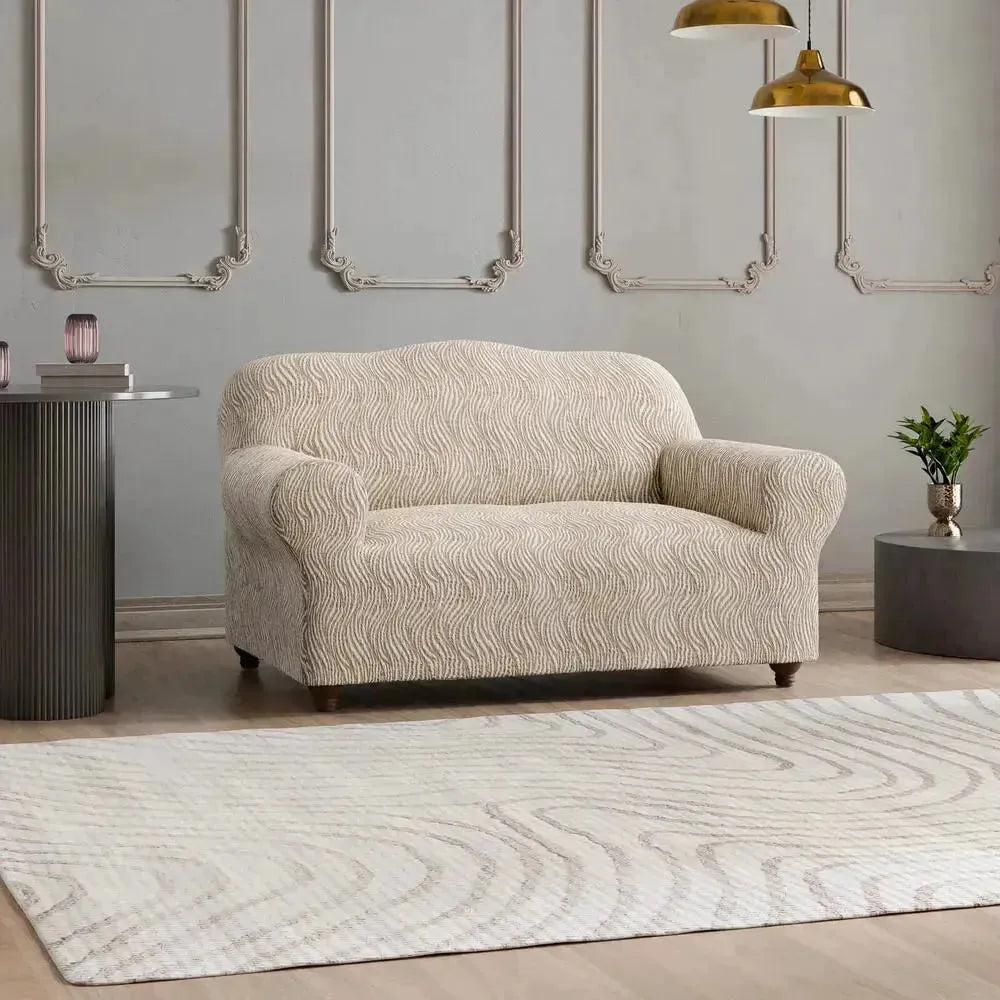 2 Seater Loveseat Slipcover - Jacquard 3D Collection for Sofa Protection | Perfect for Living Room, Bedroom & Home Decor