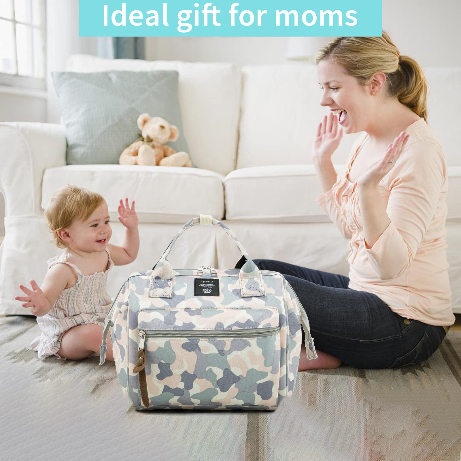 Beaulyn Small Diaper Bag Backpack - Mini Waterproof Diaper Tote with Insulated Pocket for Baby Essentials | Perfect for Travel, Daycare & On-the-Go Parents