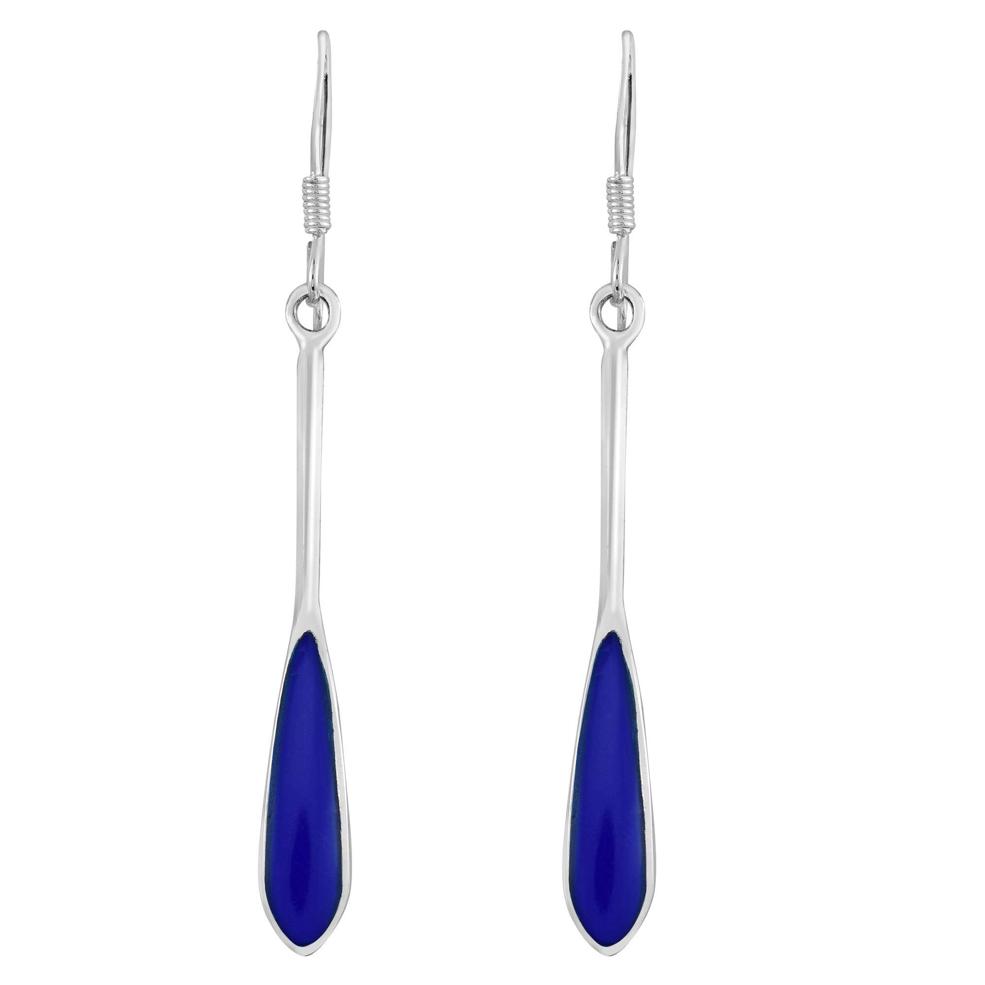 Elegant Simulated Blue Lapis Lazuli .925 Sterling Silver Dangle Earrings for Women | Teardrop Drop Earrings | Perfect for Weddings, Parties & Evening Events
