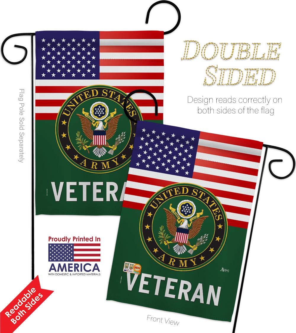 US Army Veteran Garden Flag Set - Double-Sided Military Yard Banner for Outdoor Decor