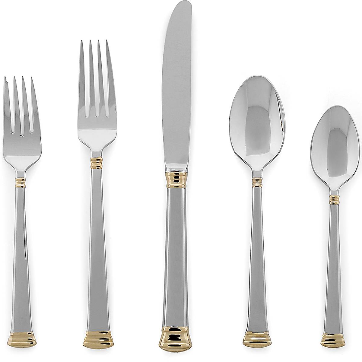 Eternal Gold 5-Piece Place Setting - Premium Stainless Steel Flatware Set for Dining, Wedding & Gift - Perfect for Formal Dinner Parties, Holiday Gatherings & Special Occasions