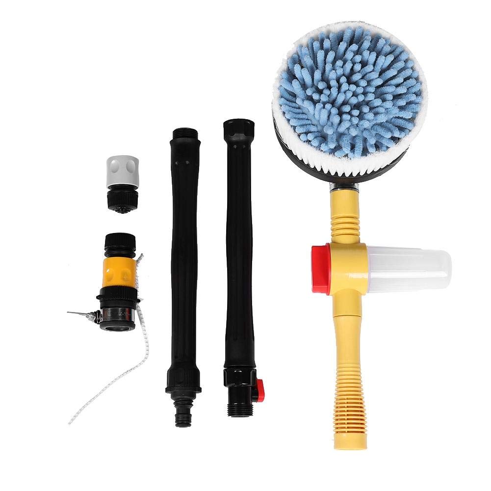 Qiilu Rotating Car Wash Brush with Sponge - High Pressure Cleaning Tool for Car Detailing & Washing - Perfect for Home, Auto Shops & DIY Car Care