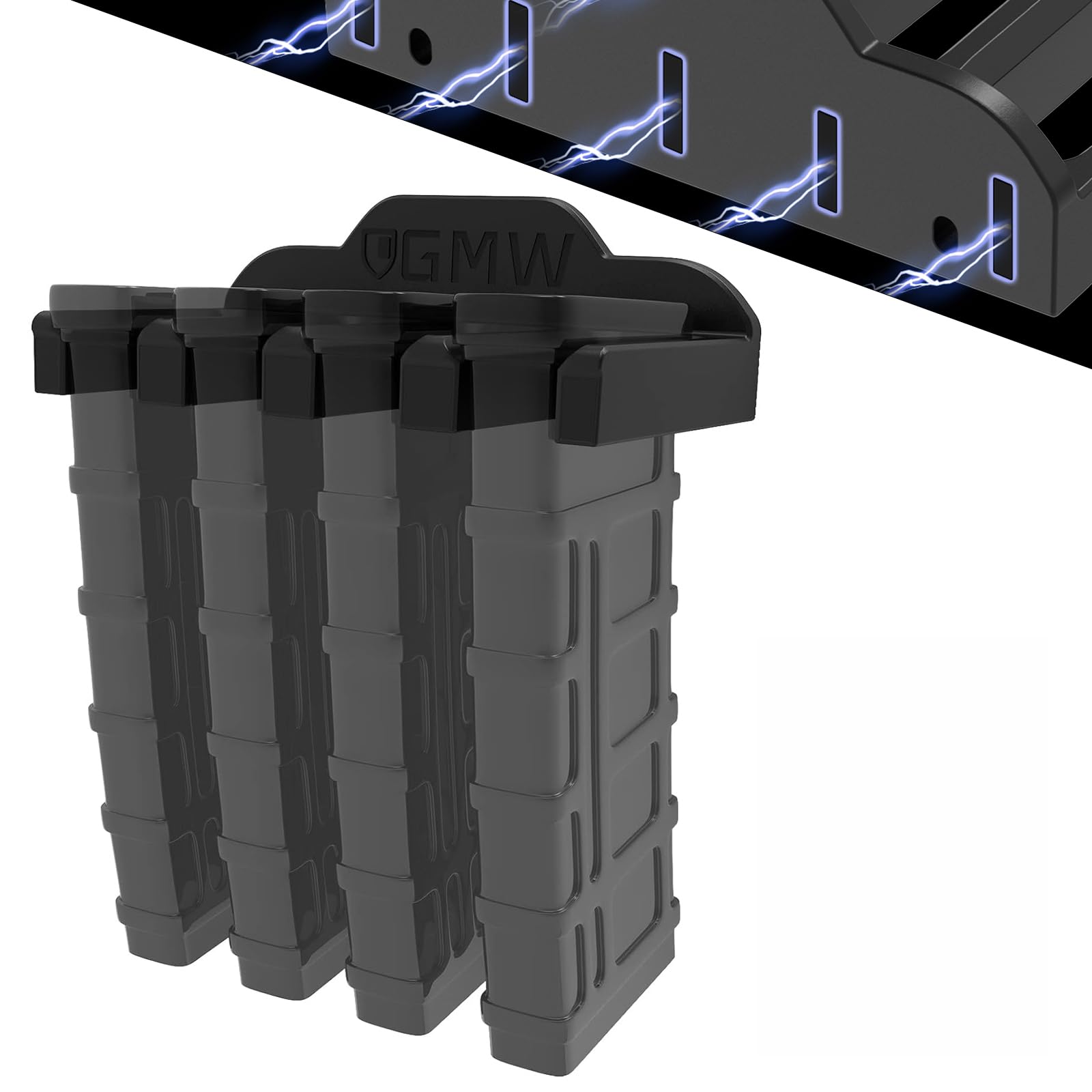 GMW PMAG Magazine Holder - AR Magnetic Gun Magazine Wall Mount for Gun Safe Storage | Secure & Quick Access for Home Defense & Range Practice
