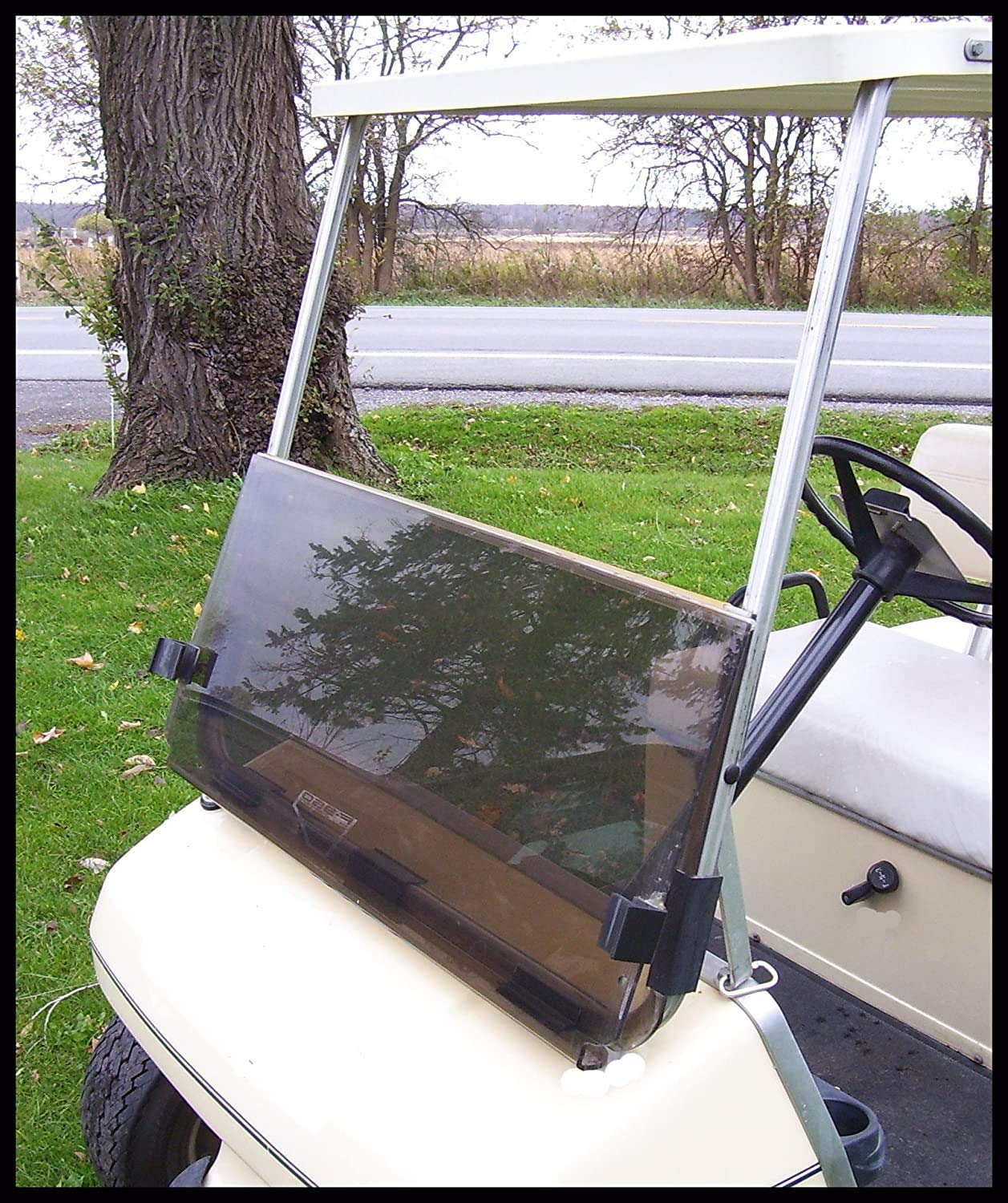 Club Car DS 1982-2000.5 Tinted Folding Windshield Replacement Part - Durable Golf Cart Accessory for Sun Protection & Comfort on the Course