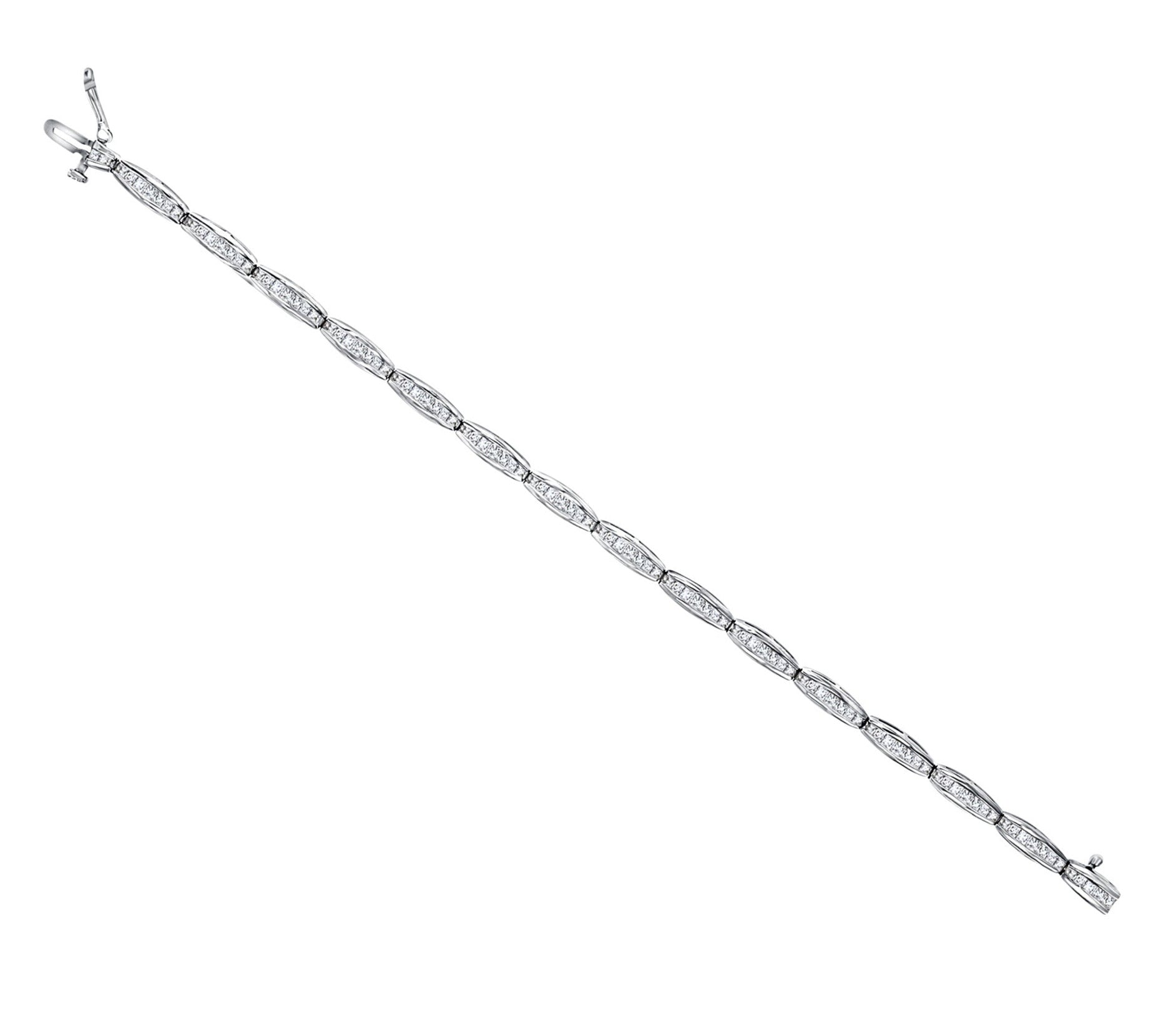 4.50cttw Princess Cut Diamond Link Bracelet in 14k White Gold | Elegant Jewelry for Weddings, Anniversaries & Special Occasions