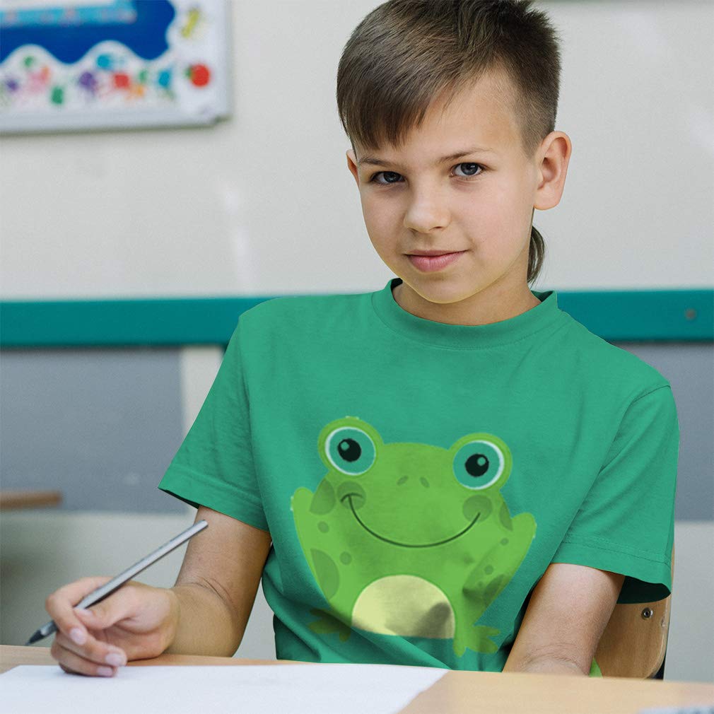 Funny Smiling Frog Toddler T-Shirt - Soft Cotton Green Reptile Tee for Boys & Girls | Playtime, Daycare & Birthday Outfits