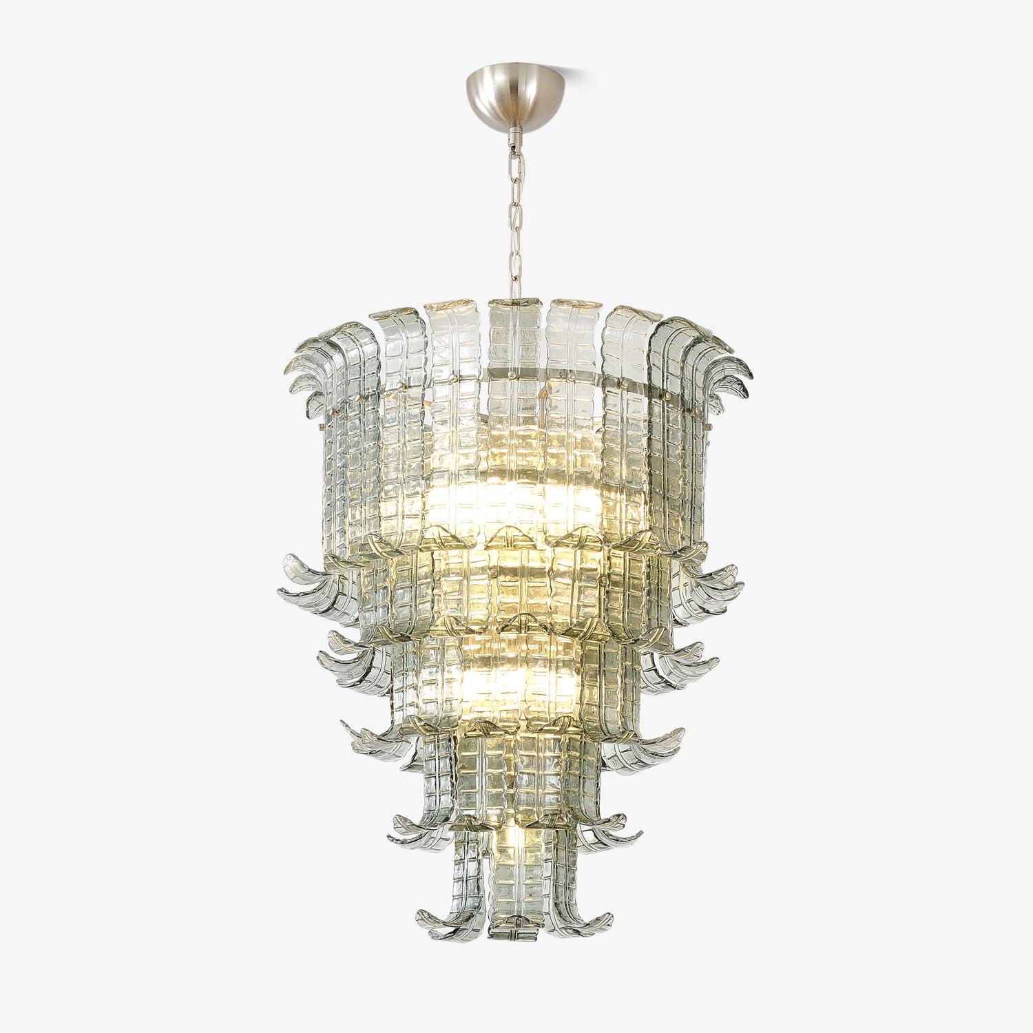 Elegant Cascade Murano Glass Chandelier - Handcrafted Italian Lighting Fixture for Dining Room, Living Room & Bedroom Decor