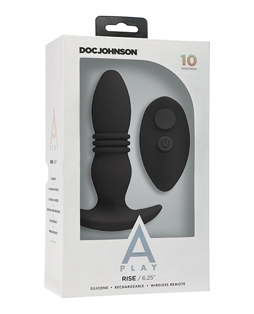 Premium Rechargeable Silicone Anal Plug with Remote Control - Black | Waterproof & Body-Safe for Couples Play, Solo Use, and BDSM Exploration