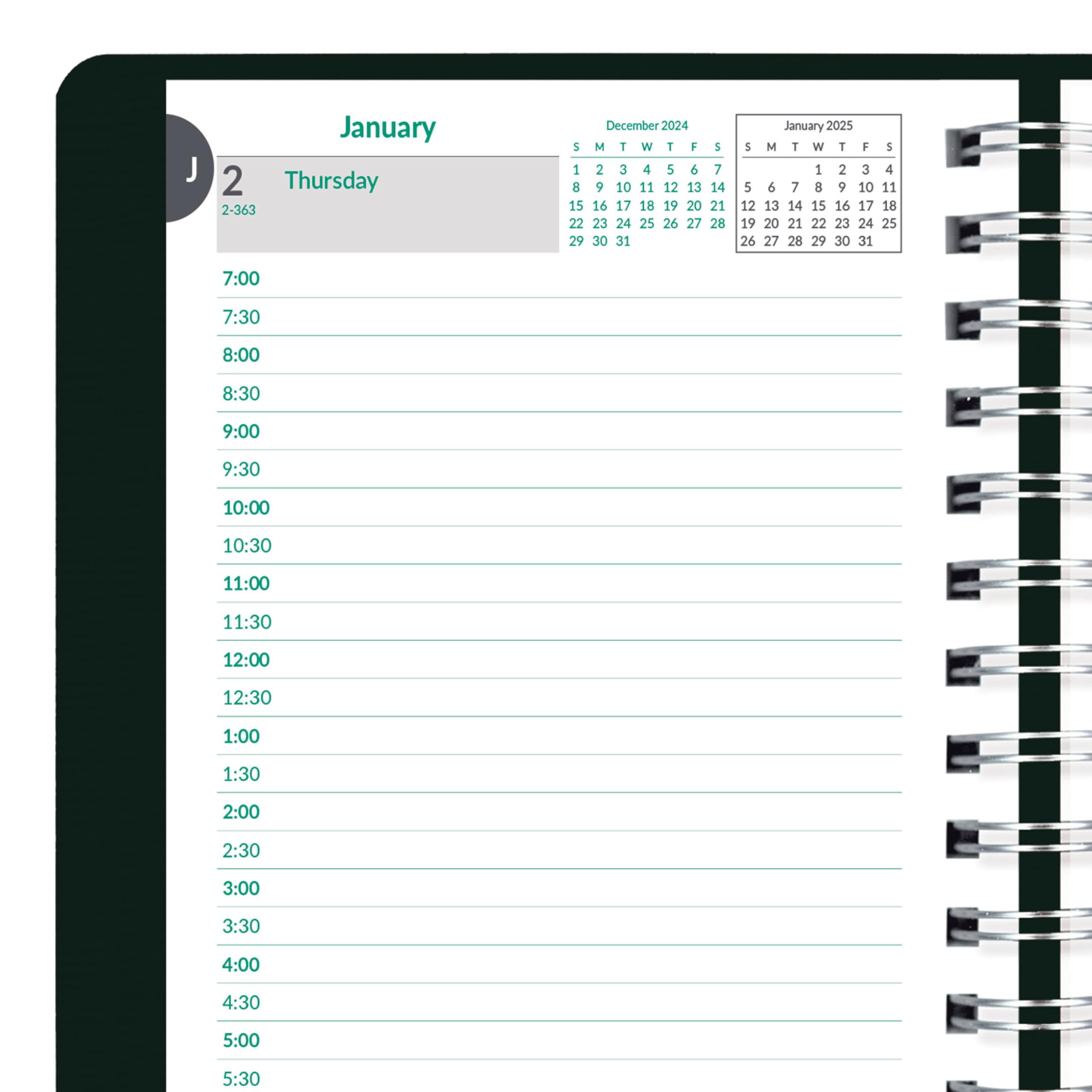 Brownline® 2025 EcoLogix® Daily Planner - 12 Month Appointment Book (January to December) with Twin-Wire Binding, 8