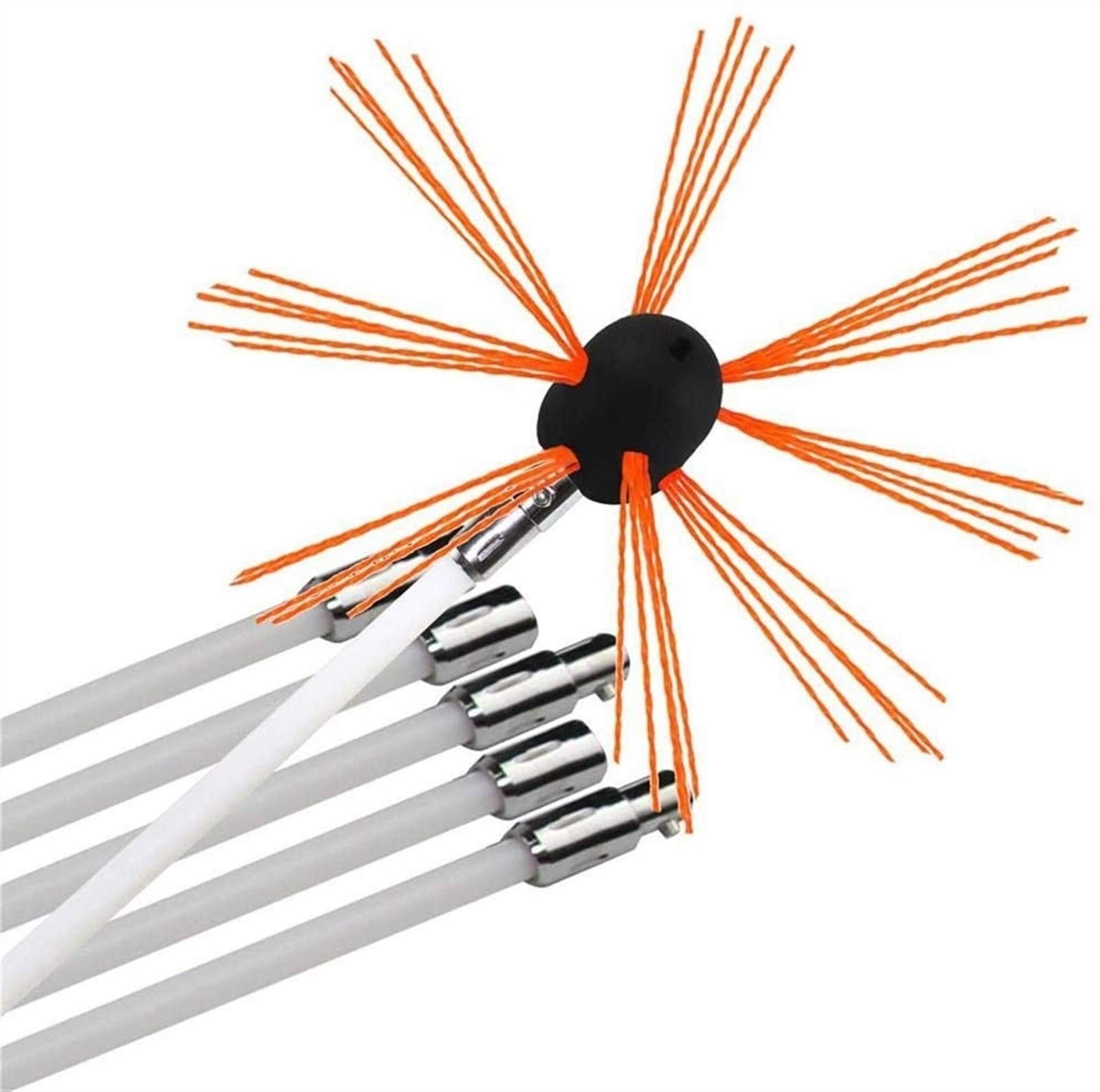 BGSFF Electric Drill Chimney Brush Cleaning Kit - Heavy-Duty Nylon Bristles, Wear-Resistant & Durable for Long-Lasting Use - Perfect for Fireplace, Stove Pipe & Vent Cleaning