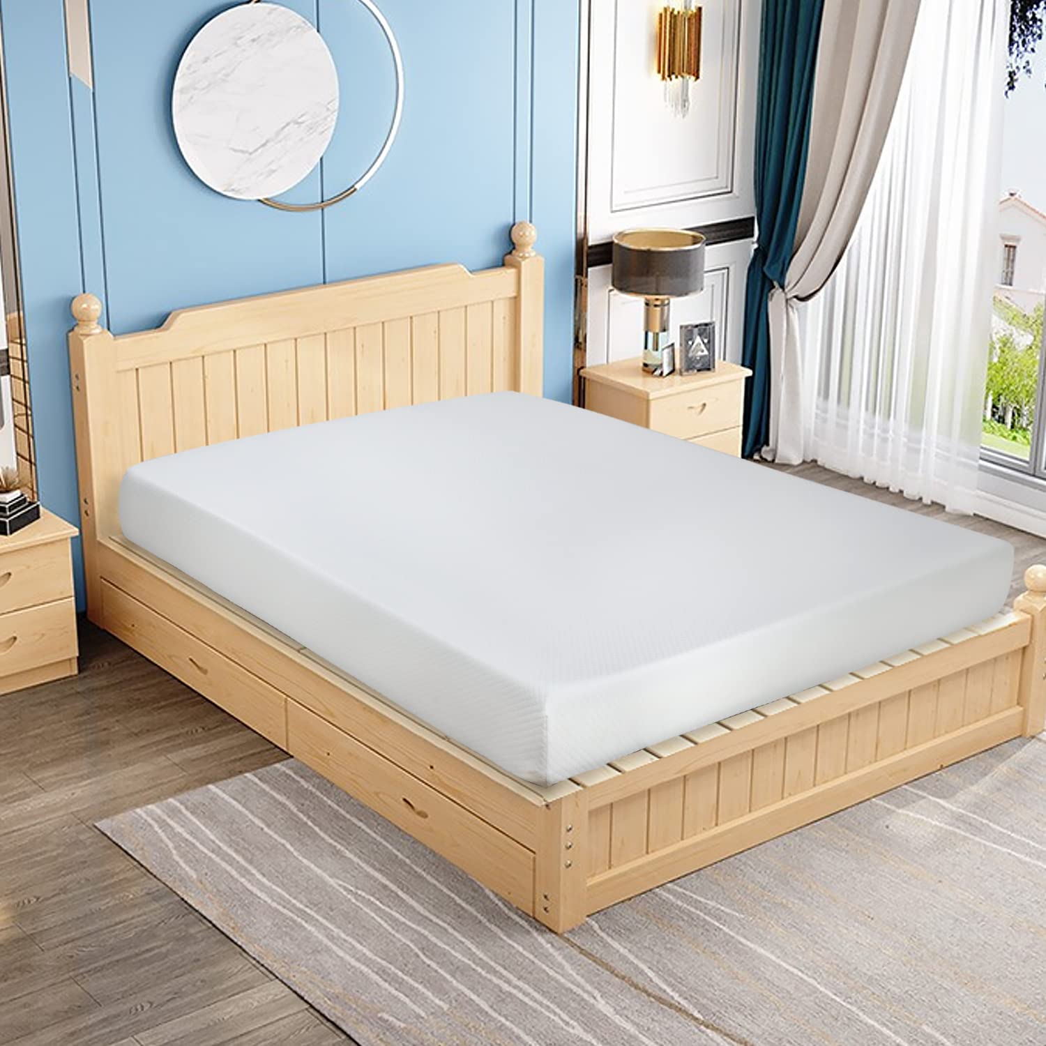 DKELI 8 Inch Queen Size Gel Memory Foam Mattress - Medium Firm, CertiPUR-US Certified, Cooling & Pressure Relief for Back Pain - Perfect for Hot Sleepers, Guest Rooms & Small Apartments