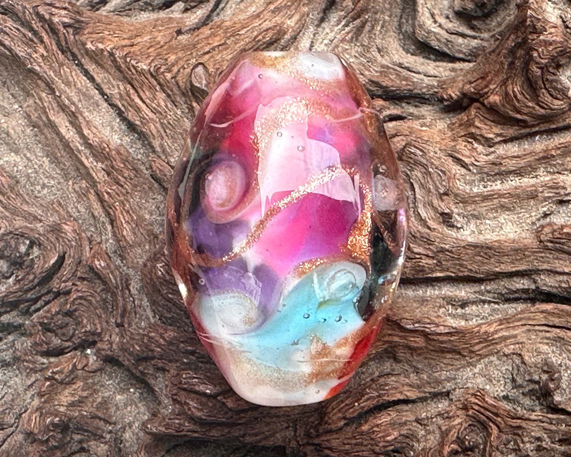 Sunset Dreams Lampwork Glass Focal Bead for Jewelry Making - Handmade Artisan Bead for Necklaces, Bracelets & DIY Craft Projects