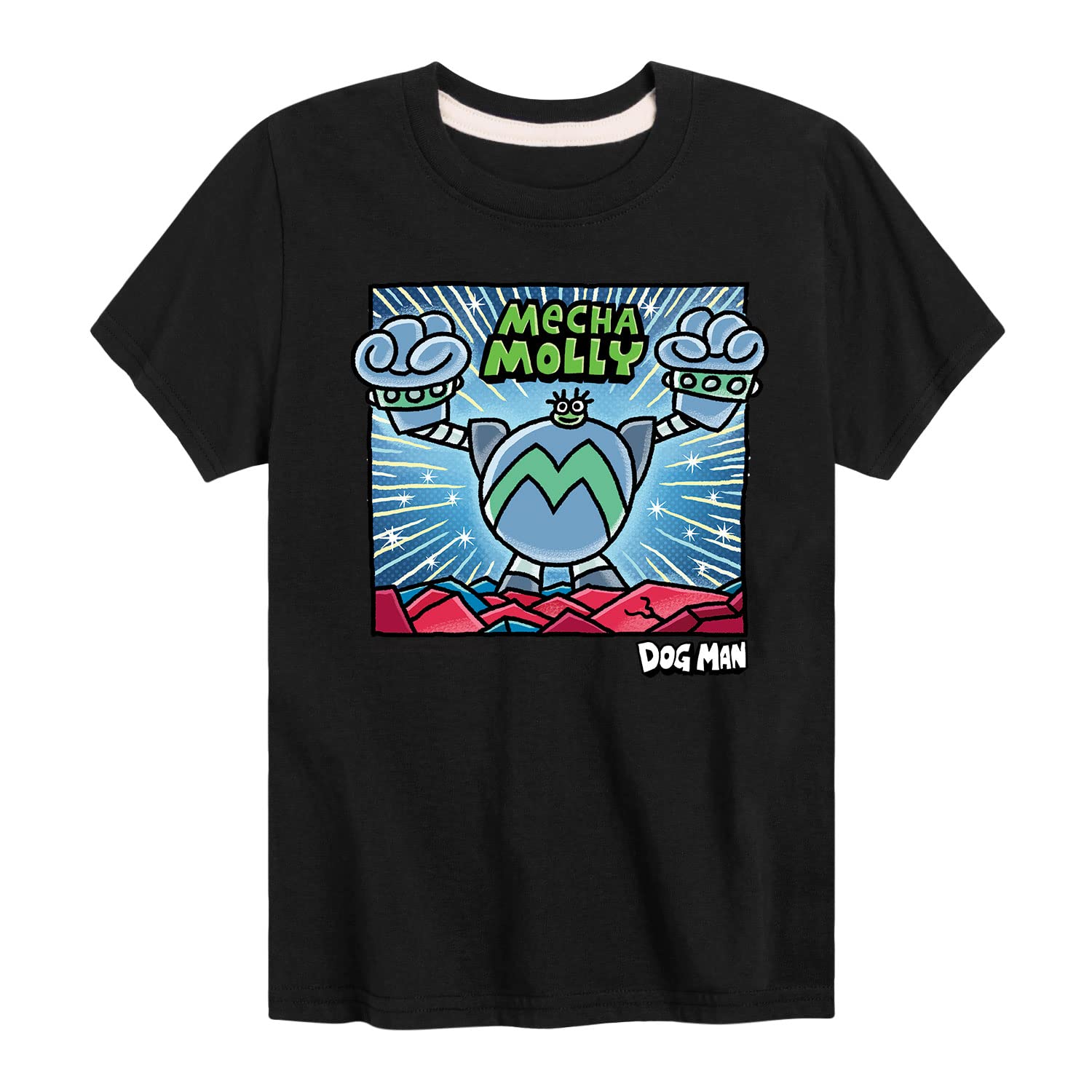 Dog Man Mecha Molly Kids Graphic T-Shirt for Play & School