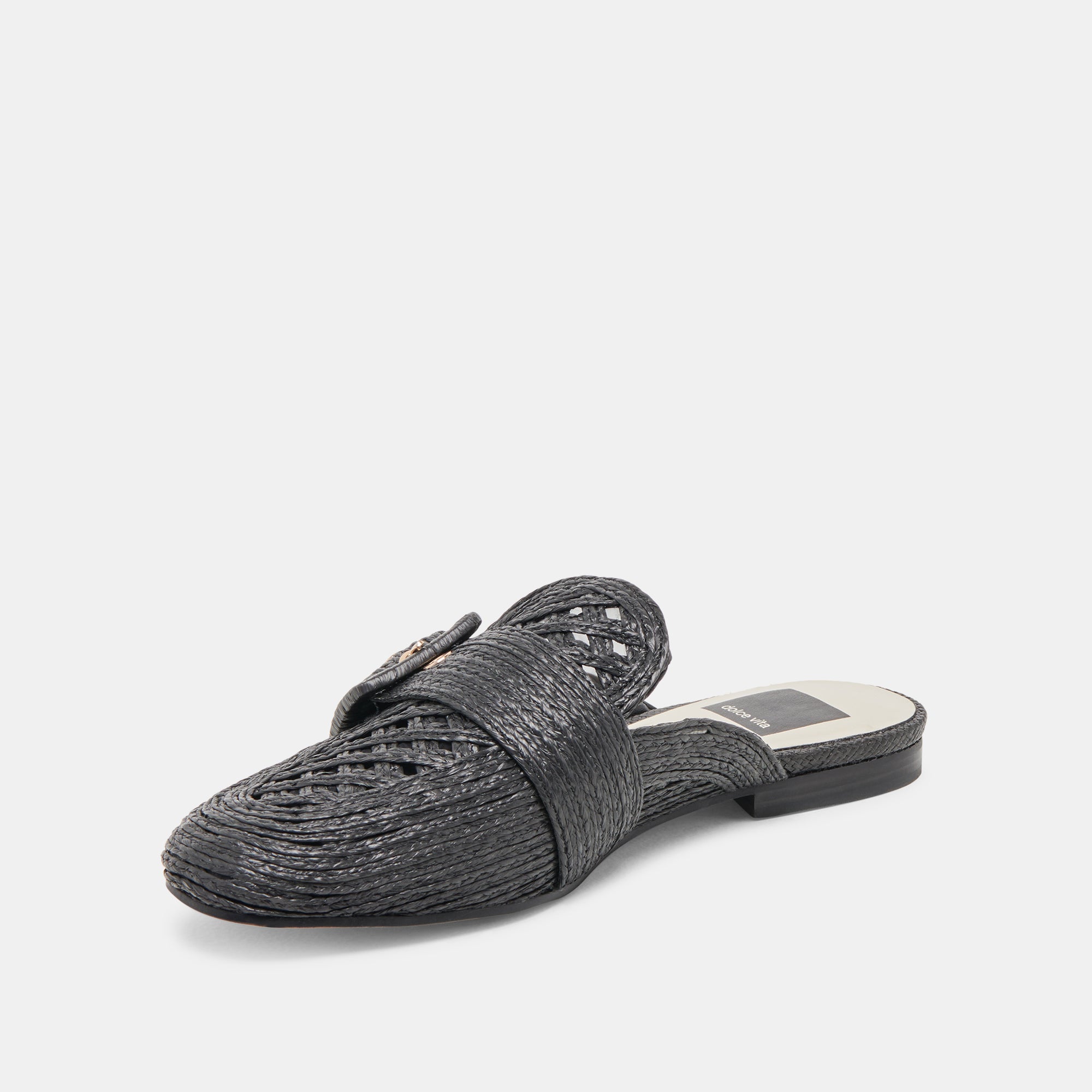 SIANNA Black Raffia Flats - Comfortable & Stylish Women's Sandals for Summer, Beach, and Casual Outings
