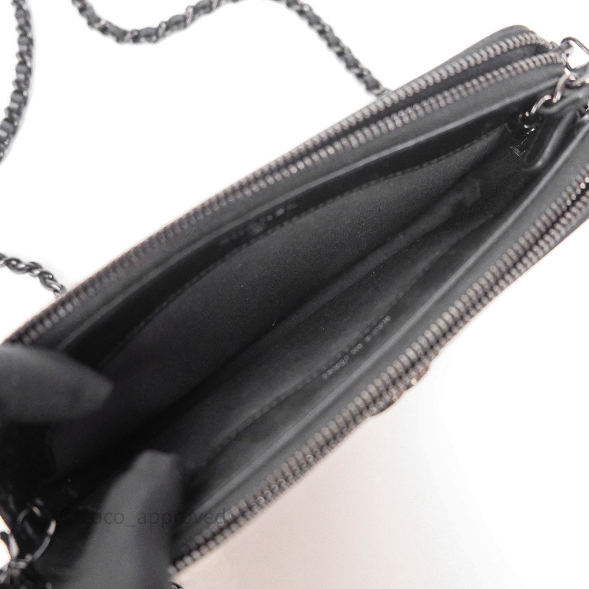 Chanel Boy Double Zip Clutch On Chain So Black Lambskin Leather Crossbody Bag - Perfect for Evening Parties, Date Nights & Luxury Fashion Accessories