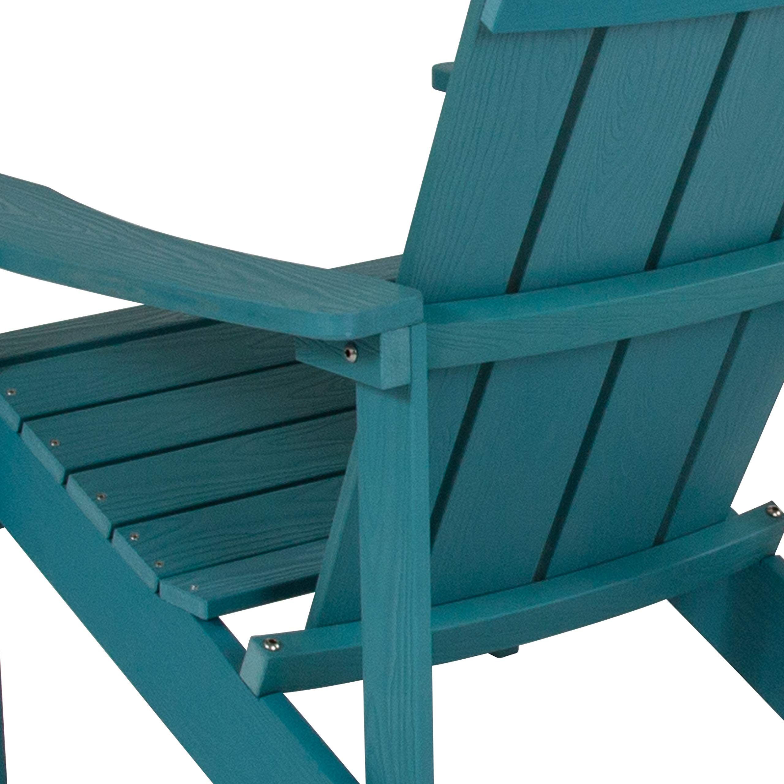 Flash Furniture Charlestown Commercial Grade Indoor/Outdoor Adirondack Chair - Weather Resistant Durable Poly Resin Deck & Patio Seating in Sea Foam Green | Perfect for Backyard, Poolside, Garden & Beach Relaxation