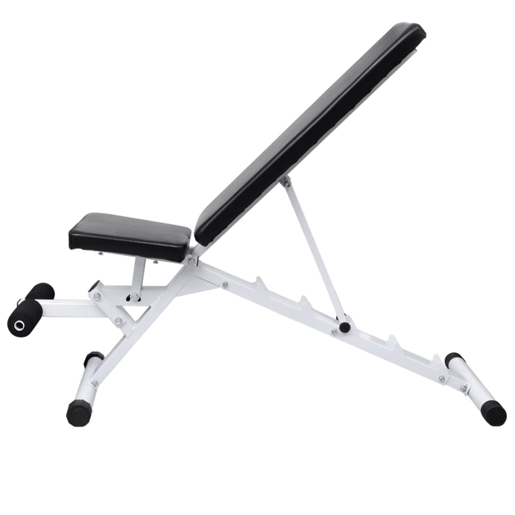 vidaXL Adjustable Workout Bench with Barbell & Dumbbell Set 30.5kg - Home Gym Equipment for Strength Training & Weight Lifting