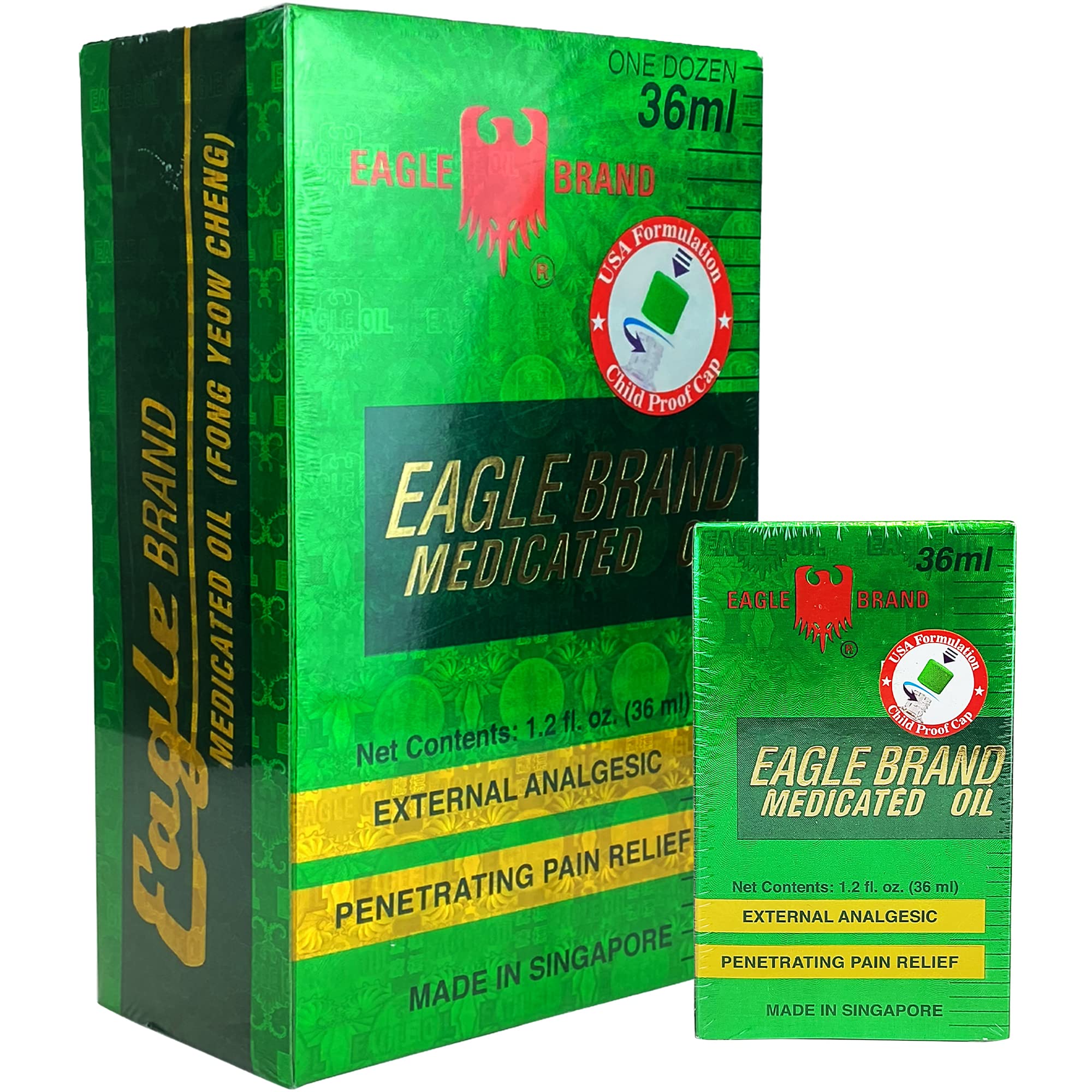 Eagle Brand Natural Medicated Oil for Muscle Aches, Joint Pain Relief - 12 Pack of 1.2 oz Bottles - Perfect for Sports Recovery, Massage Therapy & Arthritis Comfort