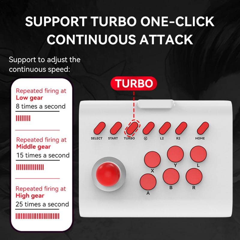 Szaerfa Arcade Fighting Stick Joystick Controller for Nintendo Switch, PS4, PS3, PC, Android & iOS - Professional Esports Gaming Controller for Street Fighter, Tekken, Mortal Kombat - Perfect for Competitive Play & Online Tournaments - Great Gift for Gamers - Use Cases: Home Gaming, eSports Training, Multiplayer Battles, Arcade Revival, Fighting Game Tournaments, Retro Gaming Parties