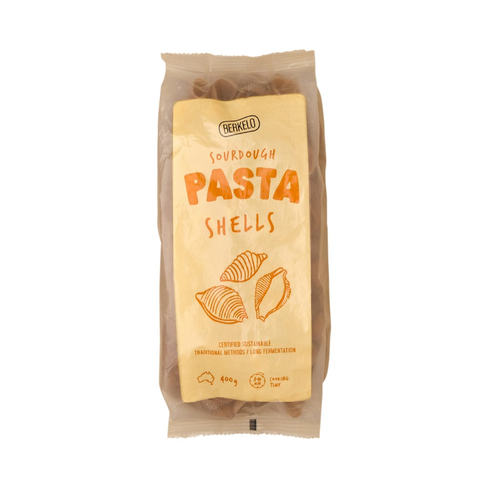 Organic Berkelio Sourdough Whole Wheat Pasta Shells 400g | Artisanal Italian Pasta for Healthy Meals, Soups & Salads | Vegan & Non-GMO