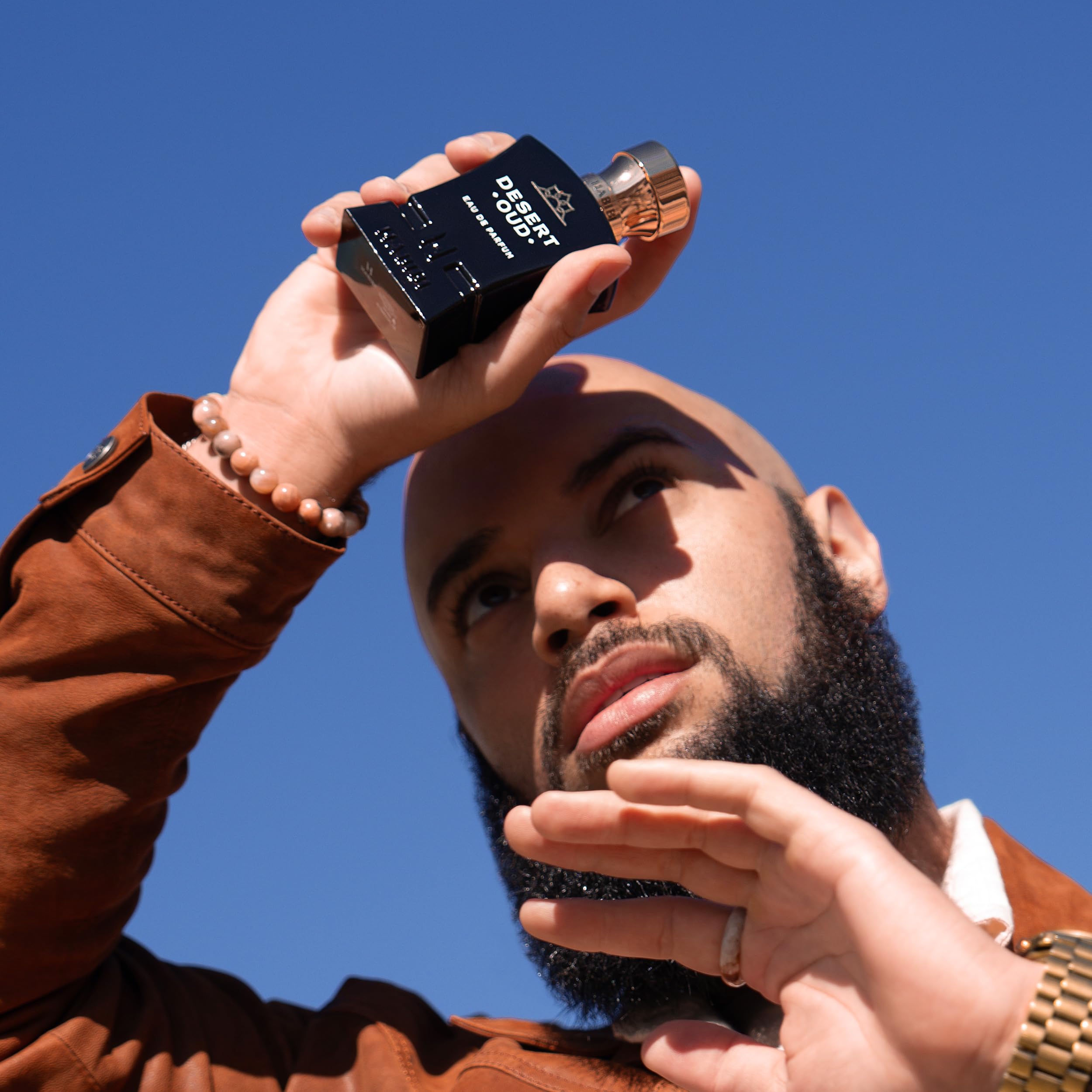 Premium Desert Oud Perfume for Men - 2.5 oz Eau De Parfum | Warm, Sweet & Spicy Arabian Cologne with Exotic Notes of Oud Wood, Citrus, Amber Musk & Patchouli | Long-Lasting Luxury Fragrance for Date Night, Special Occasions & Daily Wear