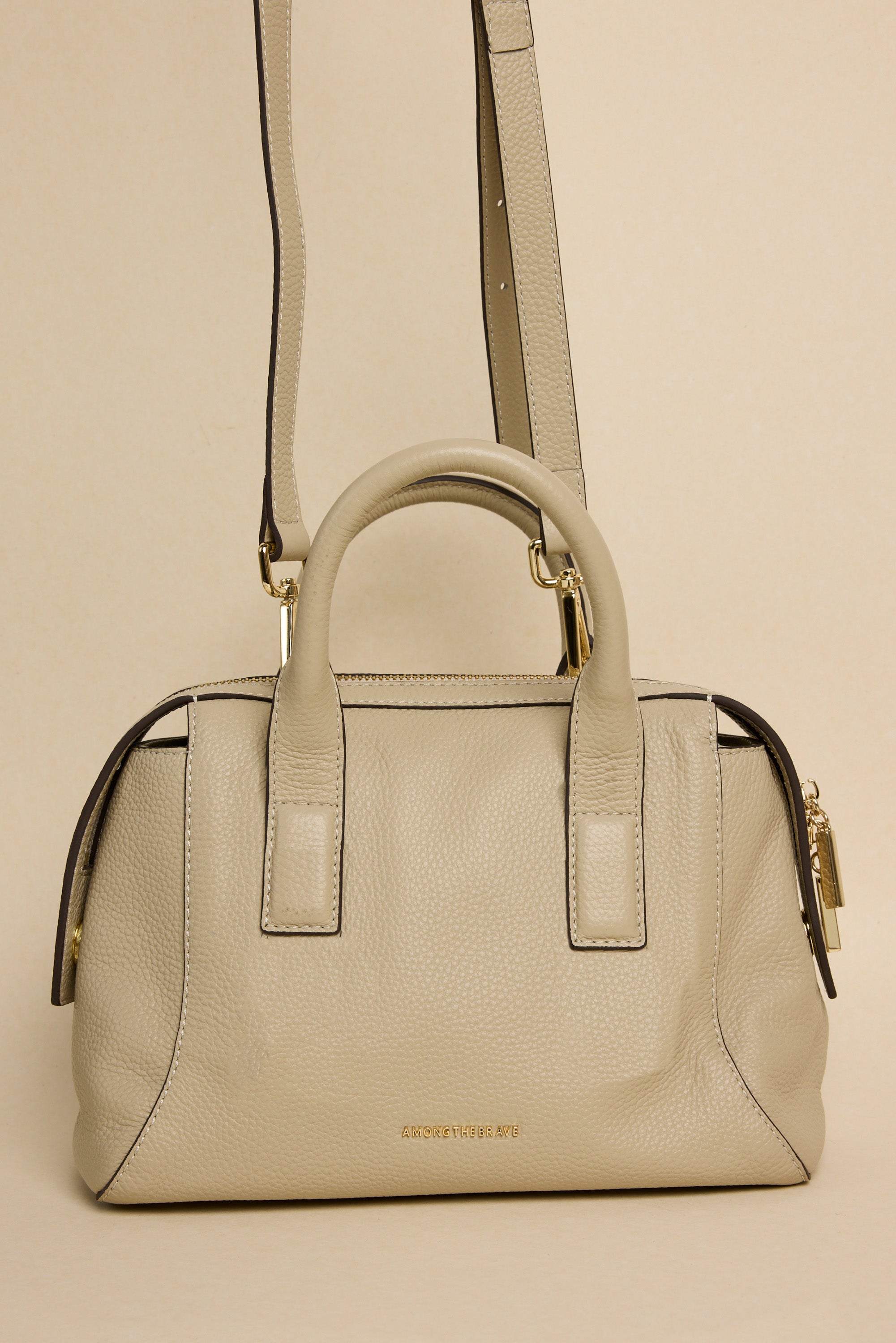 Amalfi Stone Genuine Leather Double Handle Shoulder Bag for Women - Stylish Tote Handbag for Work, Travel & Everyday Use