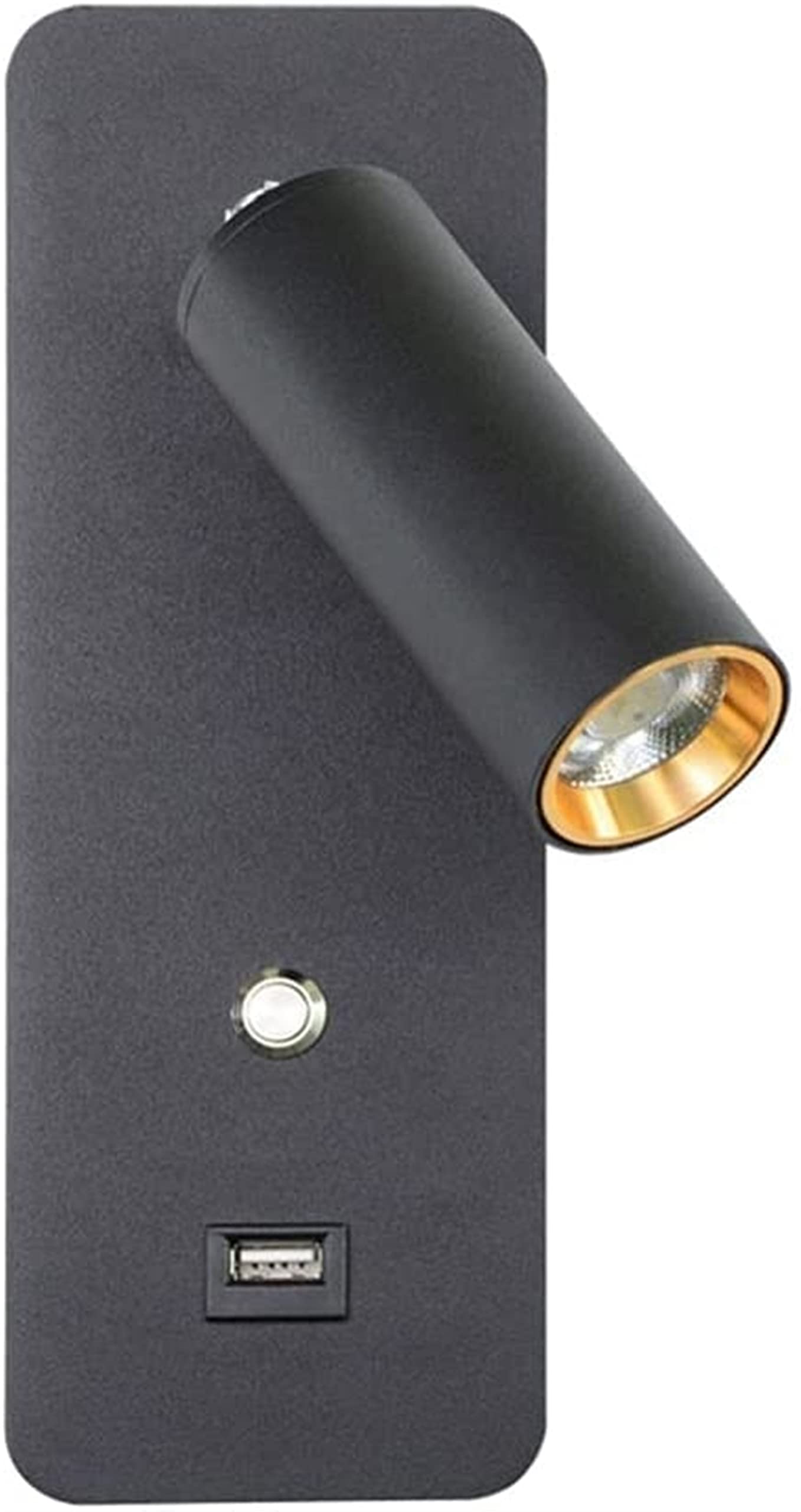 Modern LED Wall Sconce Light - 7W Rotatable Reading Light with USB Charging Port & Push Button Switch - Bedroom Wall Lamp for Living Room, Hotel, Hallway - Perfect for Night Reading, Ambient Lighting & Space-Saving Decor