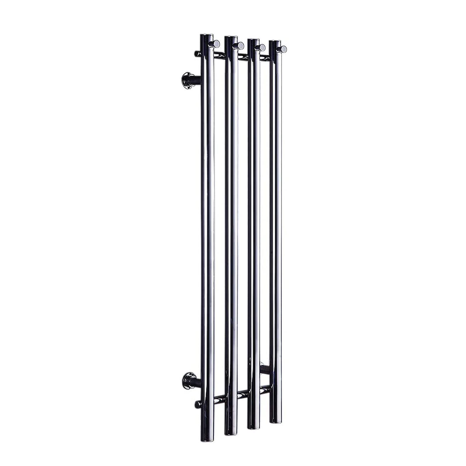 ILROOMH 4-Bar Vertical Heated Towel Rack - 304 Stainless Steel Wall Mounted Bathroom Towel Warmer with LED ON/Off Switch & Hardwiring - Perfect for Spa, Luxury Bathroom, and Home Sauna Use