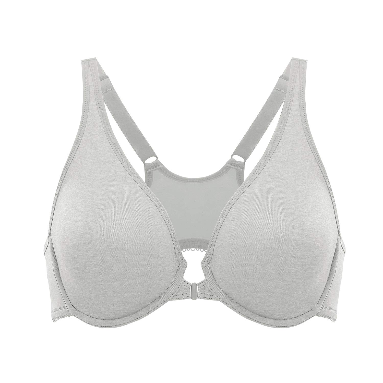**Delimira Women's Front Closure Racerback Bra with Underwire - Plus Size Seamless Plunge Bra for Comfort & Support - Perfect for Yoga, Workouts & Everyday Wear**