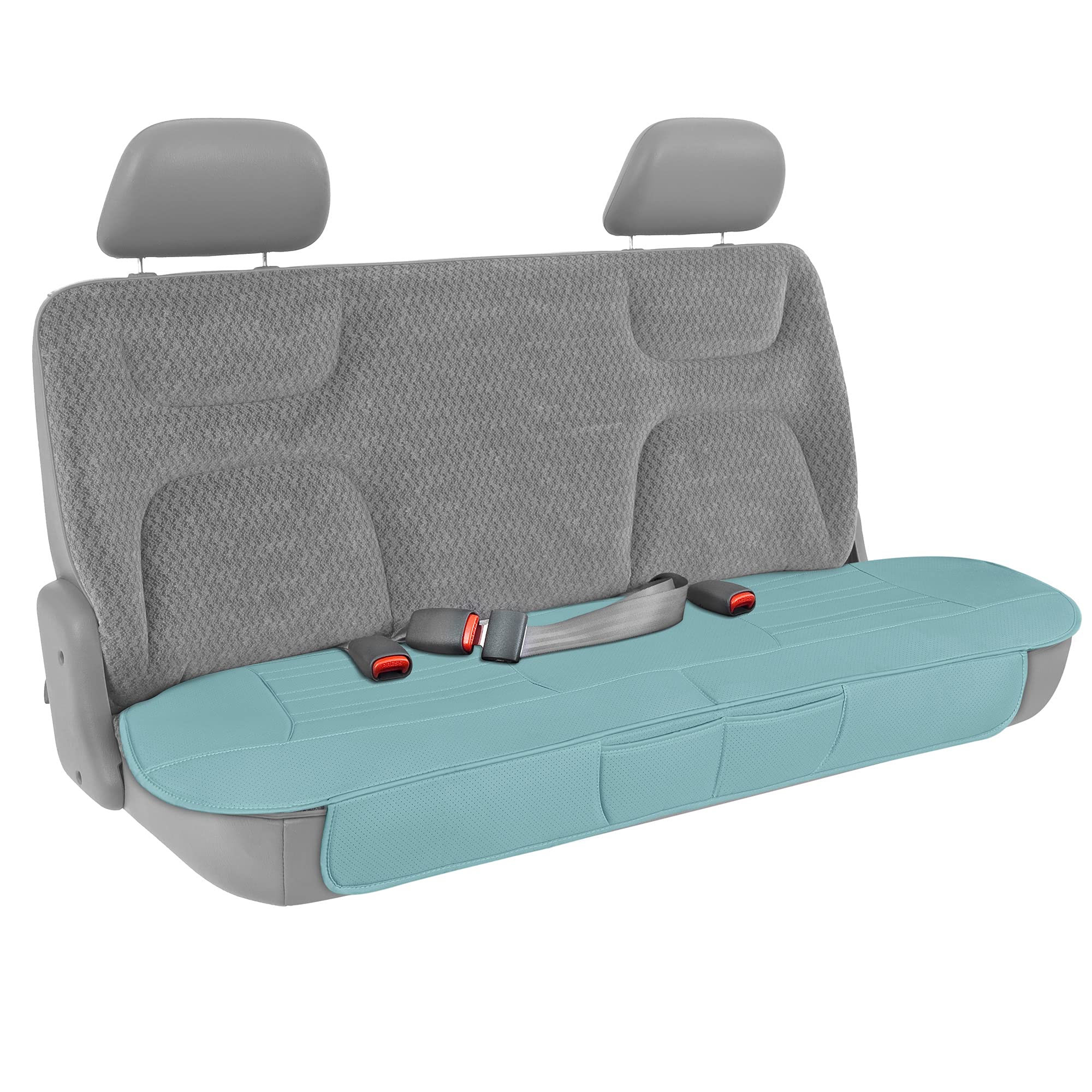 Motor Trend Faux Leather Car Seat Covers for Cars, Trucks & SUVs - Premium Padded Bench Seat Cover with Storage Pockets | Durable Interior Protection for Road Trips & Daily Commutes
