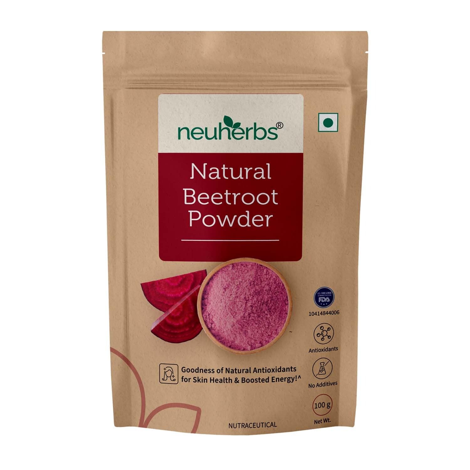 Neuherbs 100% Pure Natural Beetroot Powder (100g) - High Antioxidant Superfood for Glowing Skin, Healthy Hair & Energy Boost | Additive-Free | Perfect for Smoothies, Face Masks & Hair Treatments