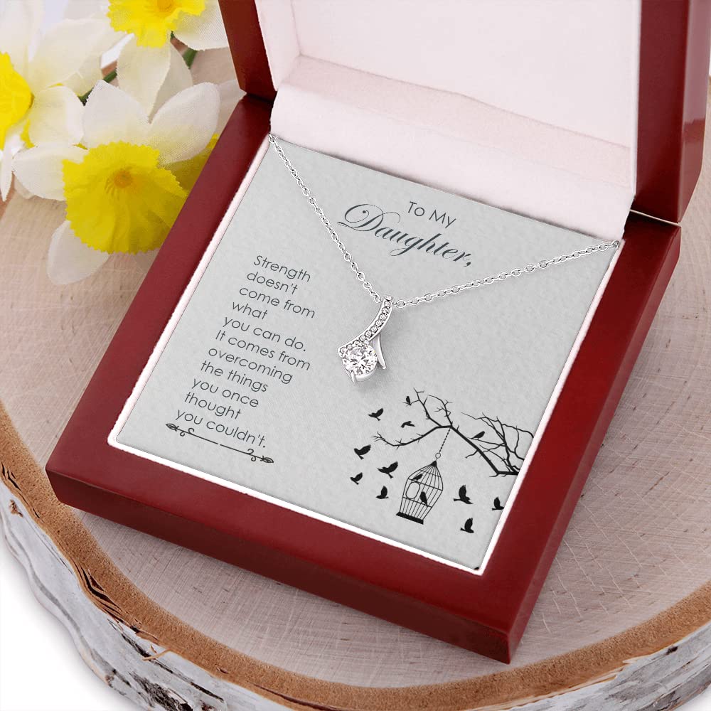 Loving Daughter Gift Necklace - Personalized Birthday Jewelry for Daughter from Mom & Dad | Meaningful Present for Graduation, Christmas & Special Occasions