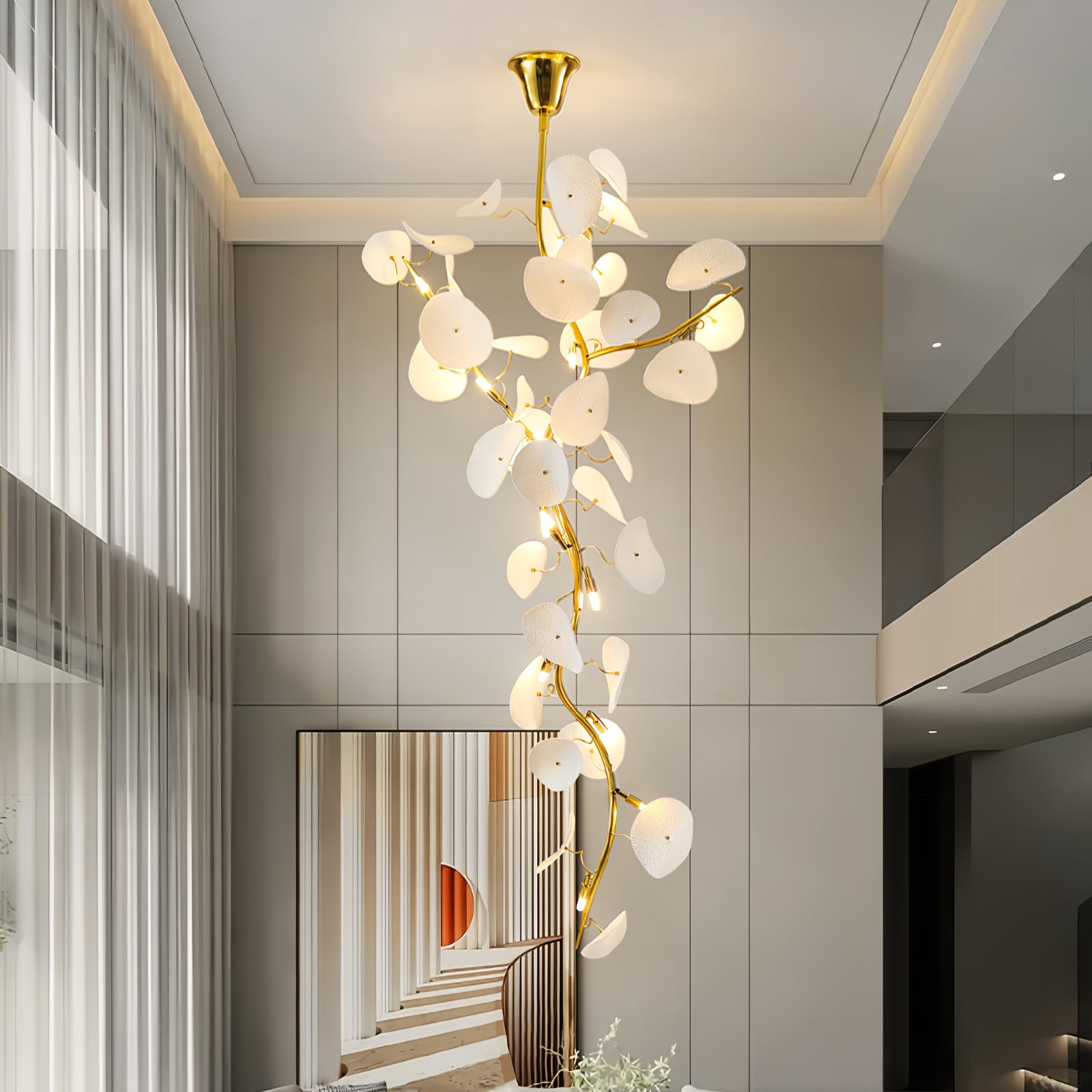 Elegant Nebula Petal Crystal Chandelier - Modern Ceiling Light Fixture for Dining Room, Bedroom & Living Room Decor