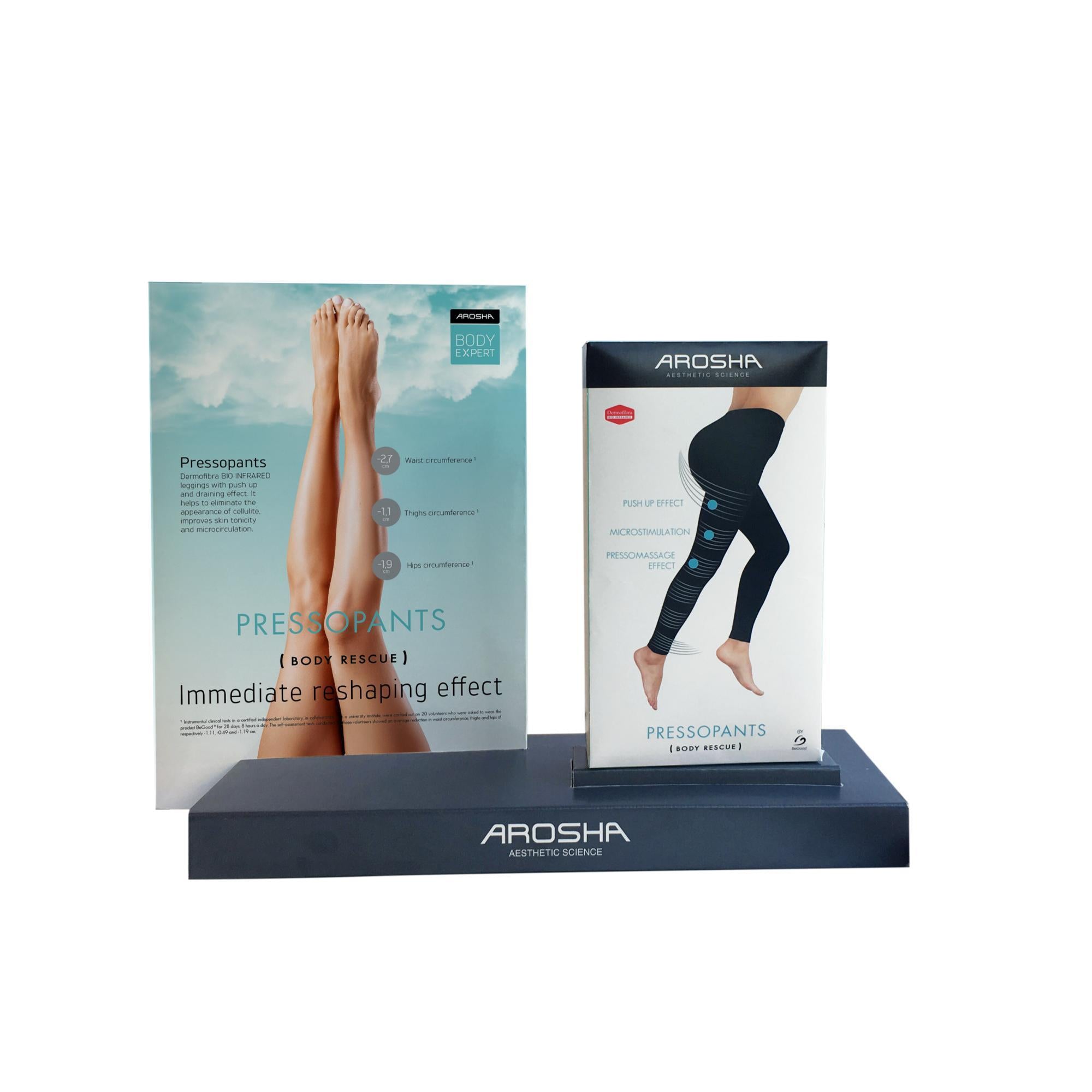 Arosha Counter Display Pressopants & Body Rescue Drain Gel - Medium/Large Size for Slimming, Detox & Cellulite Reduction | Perfect for Spa, Home Use & Post-Workout Recovery