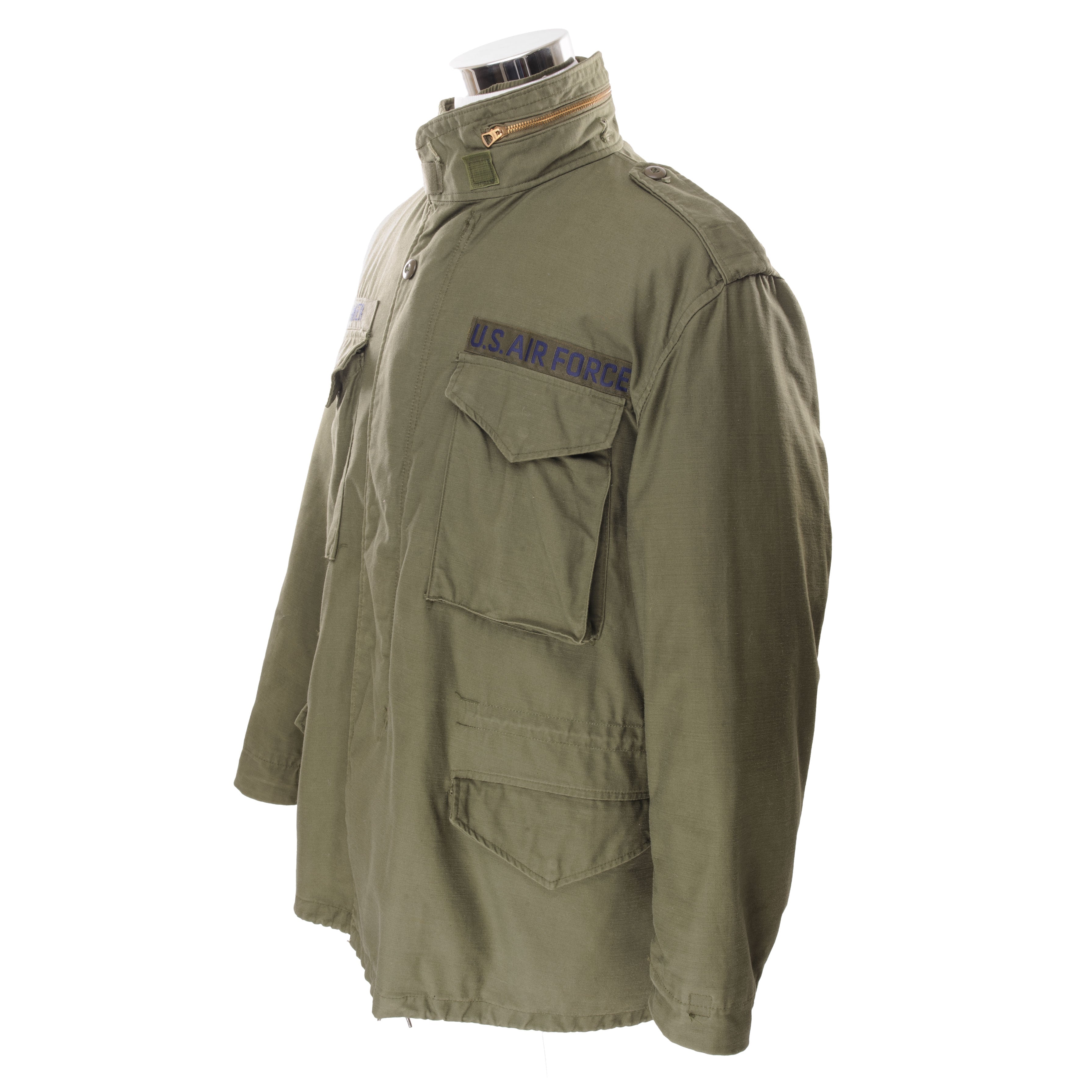 Vintage USAF Air Force M65 Field Jacket 1978 - Patched, Size Large Regular - Military Style Outerwear for Men, Cold Weather & Outdoor Activities