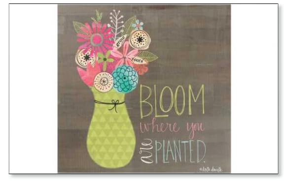 Inspirational Fridge Magnet - Bloom Where You're Planted Motivational Quote for Office, Home & Kitchen Decor - Perfect Gift for Friends & Coworkers