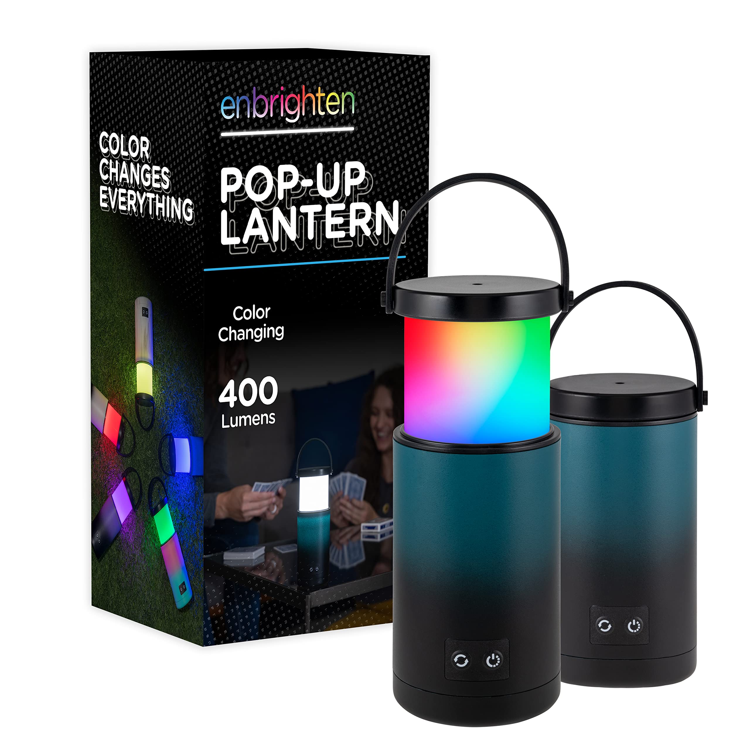Enbrighten Mini LED Lantern - Battery Powered Color Changing Night Light for Kids, 400 Lumens with 160 Hour Runtime - 4 Lighting Modes Perfect for Camping, Bedroom, Emergency & Outdoor Adventures (Model 61745)