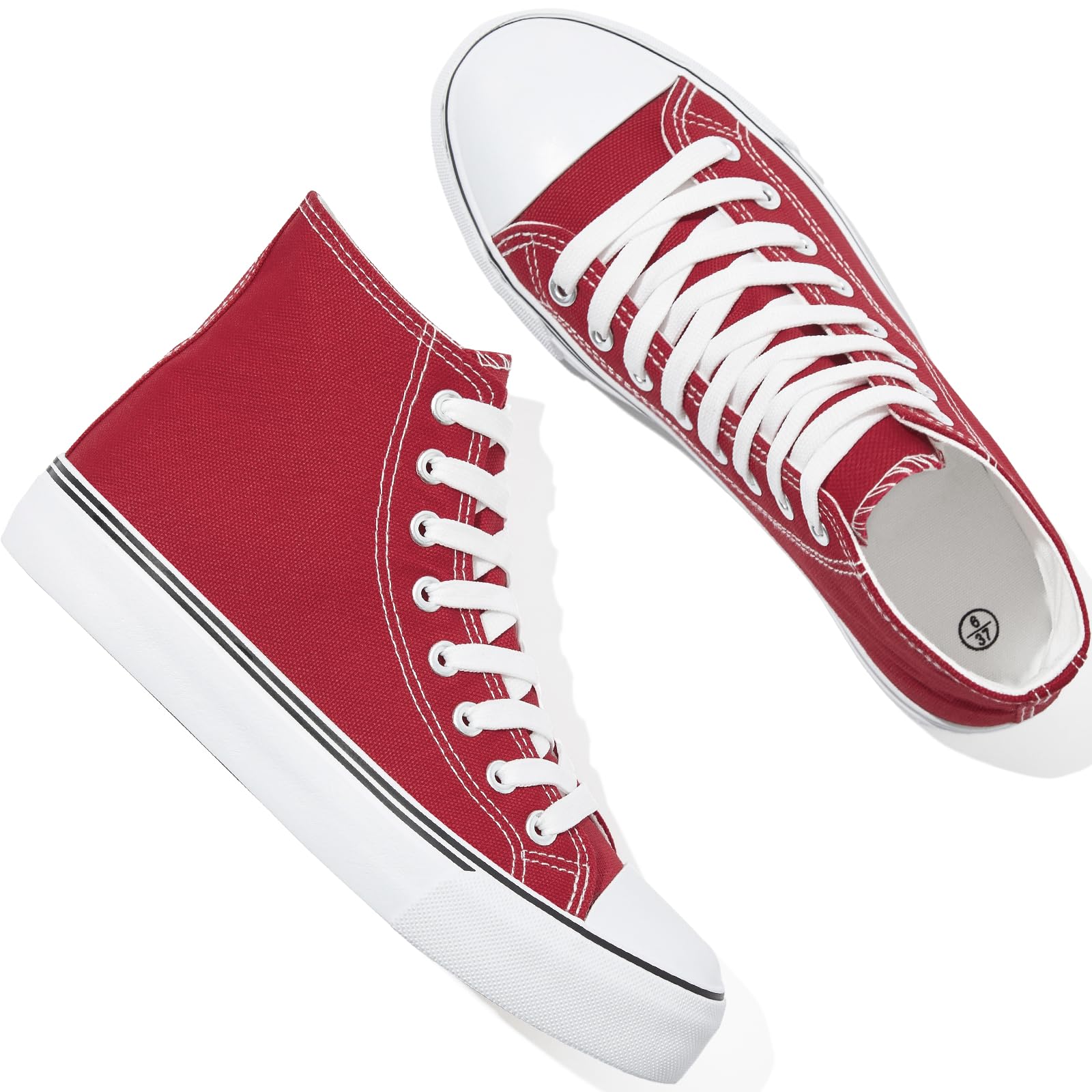 Yageyan Women's High Top Canvas Sneakers - Lace Up Fashion Shoes for Casual Wear, Classic Style - Perfect for Everyday Outfits, Walking & Street Fashion
