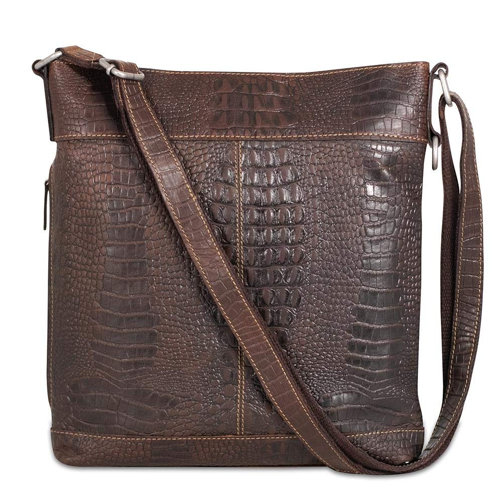 Jack Georges Hornback Crocodile Crossbody Bag #HB312 – Stylish Leather Purse for Women, Perfect for Everyday Use, Travel & Shopping