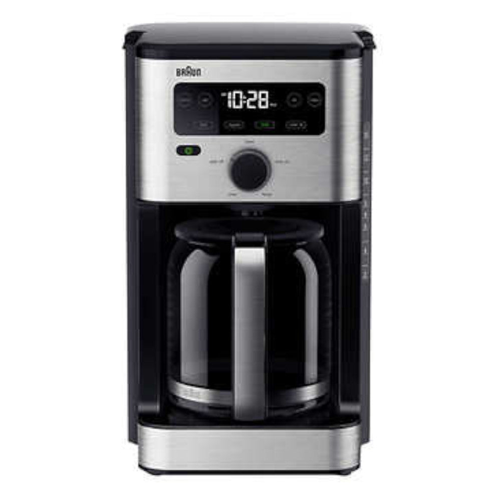 Braun KF5350BK 14-Cup Programmable Coffee Maker - Factory Serviced with Home Essentials Warranty - Perfect for Home, Office, and Entertaining
